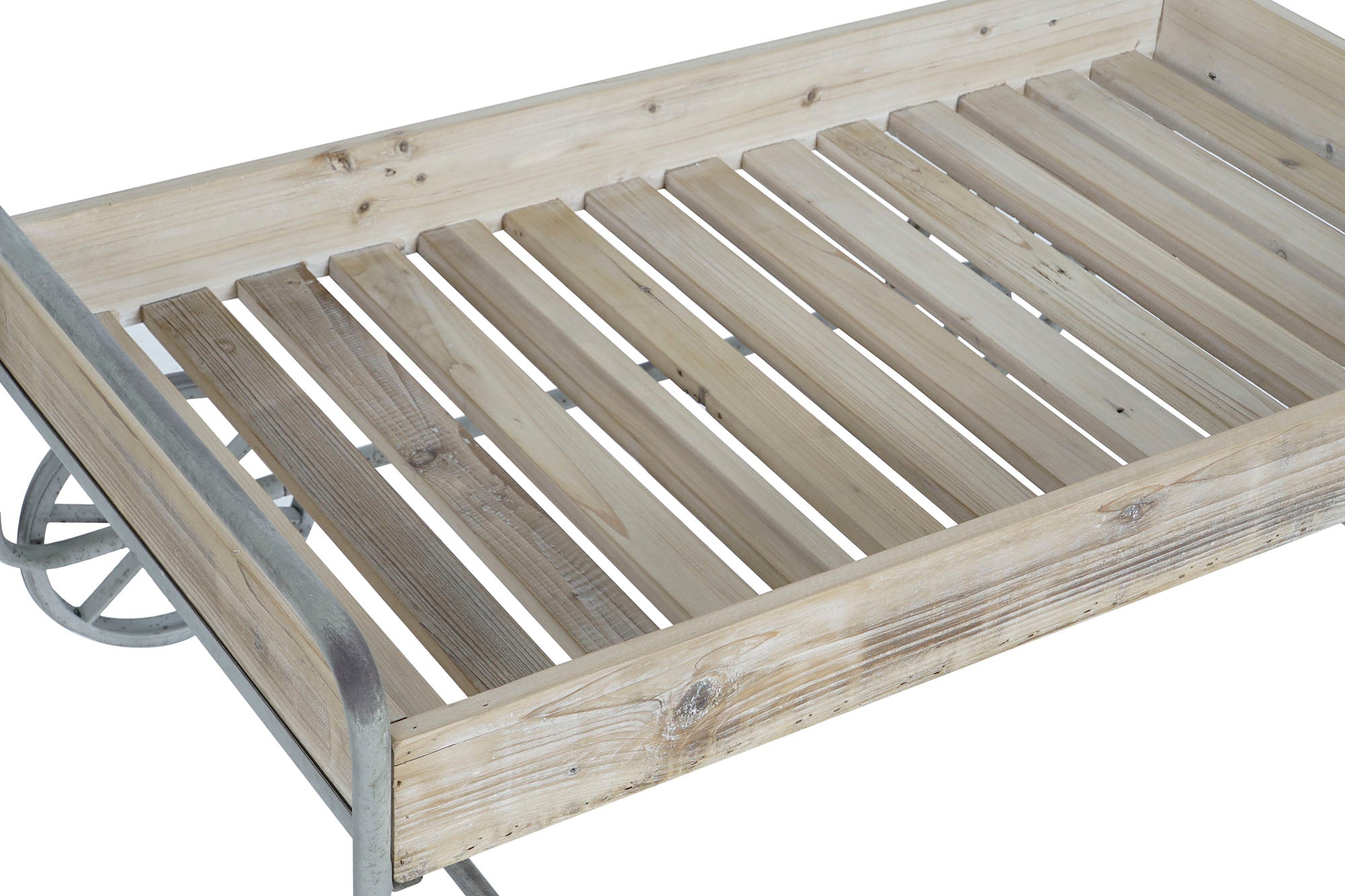 Carro Abeto Metal 110X67X46 Carro Rustico Natural