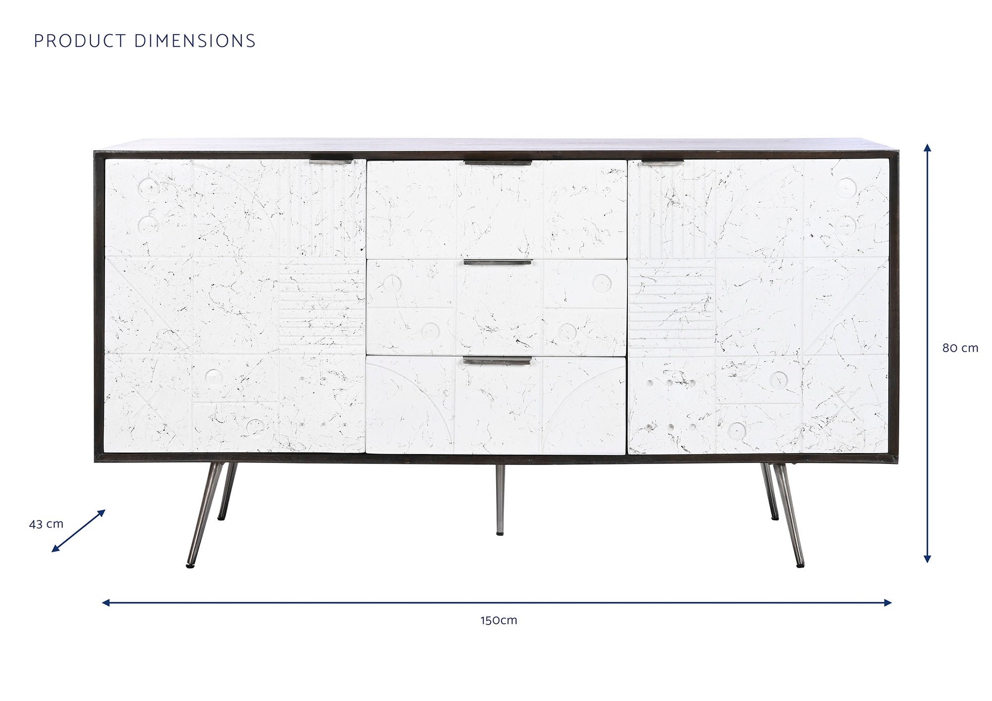 Puxador de Buffet 150X43X80 Marrom Escuro