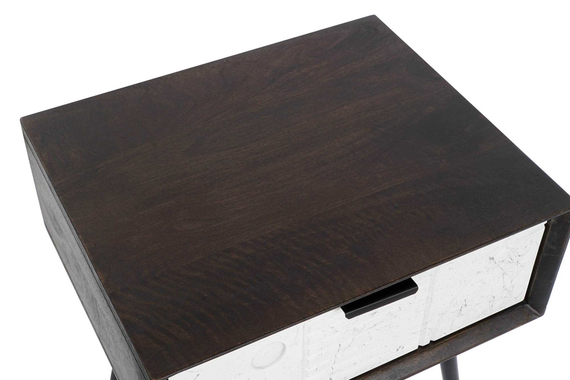 Mesita De Noche Mango Metal 45X38X50 Wengue