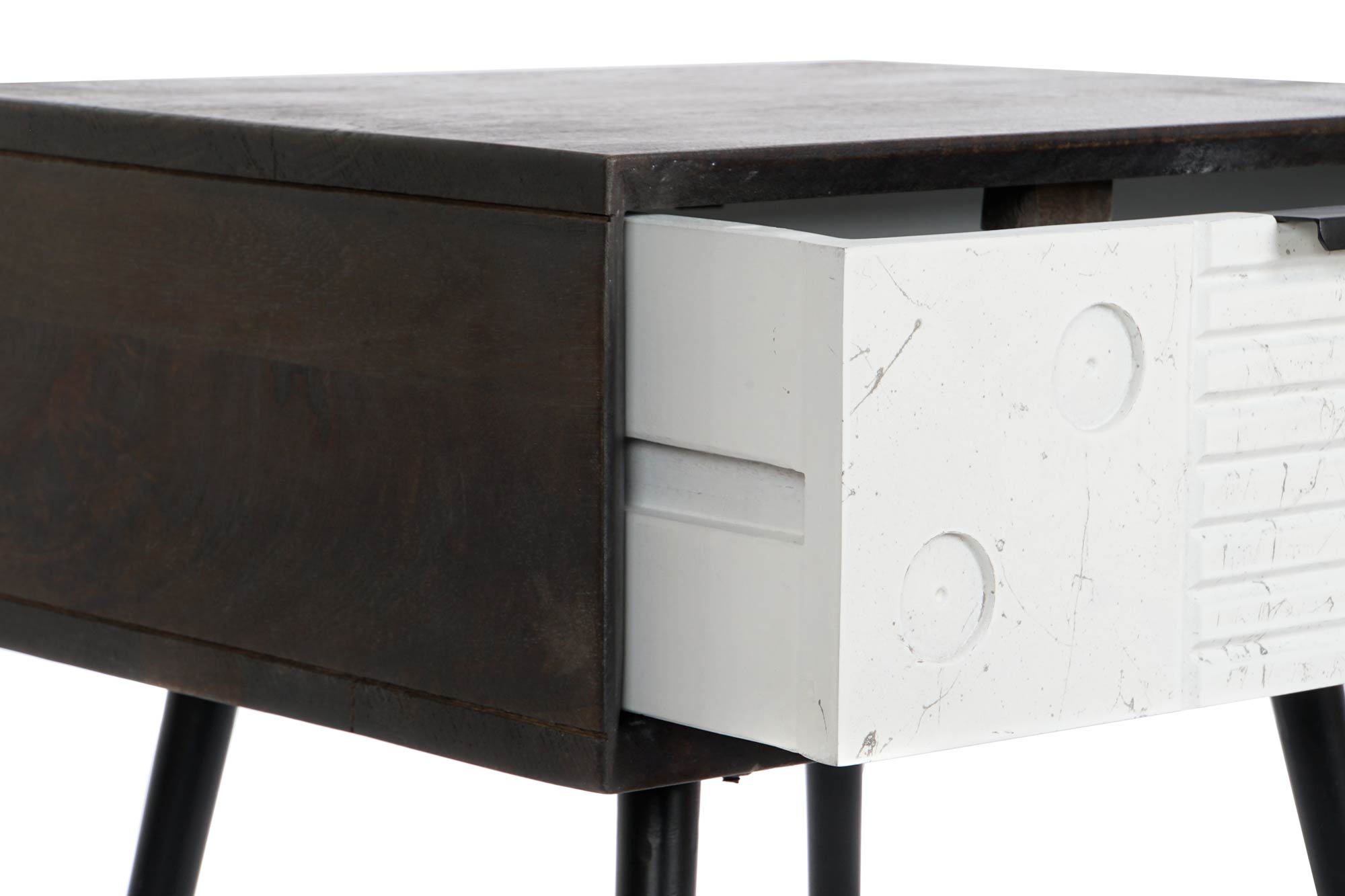 Mesita De Noche Mango Metal 45X38X50 Wengue