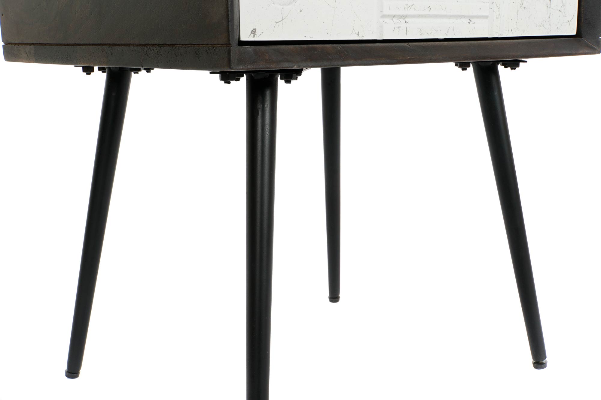 Mesita De Noche Mango Metal 45X38X50 Wengue