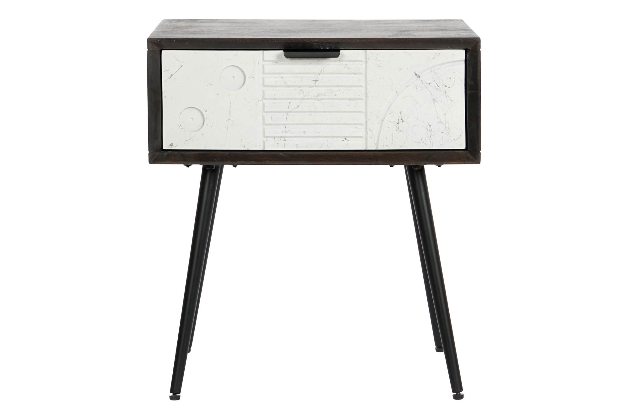 Mesa de cabeceira de metal Mango 45X38X50 Wengue