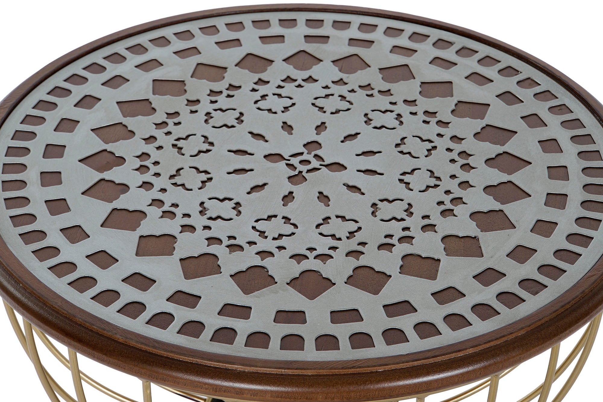 Mesita Auxiliar Abeto Metal 43,5X43,5X63,5 Negro