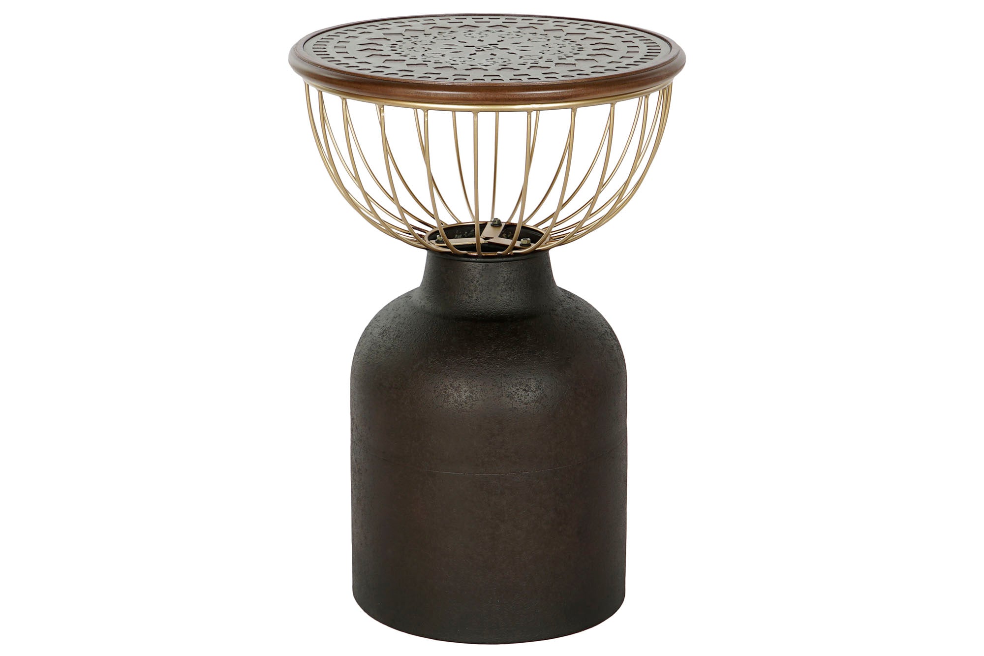 Mesita Auxiliar Abeto Metal 43,5X43,5X63,5 Negro