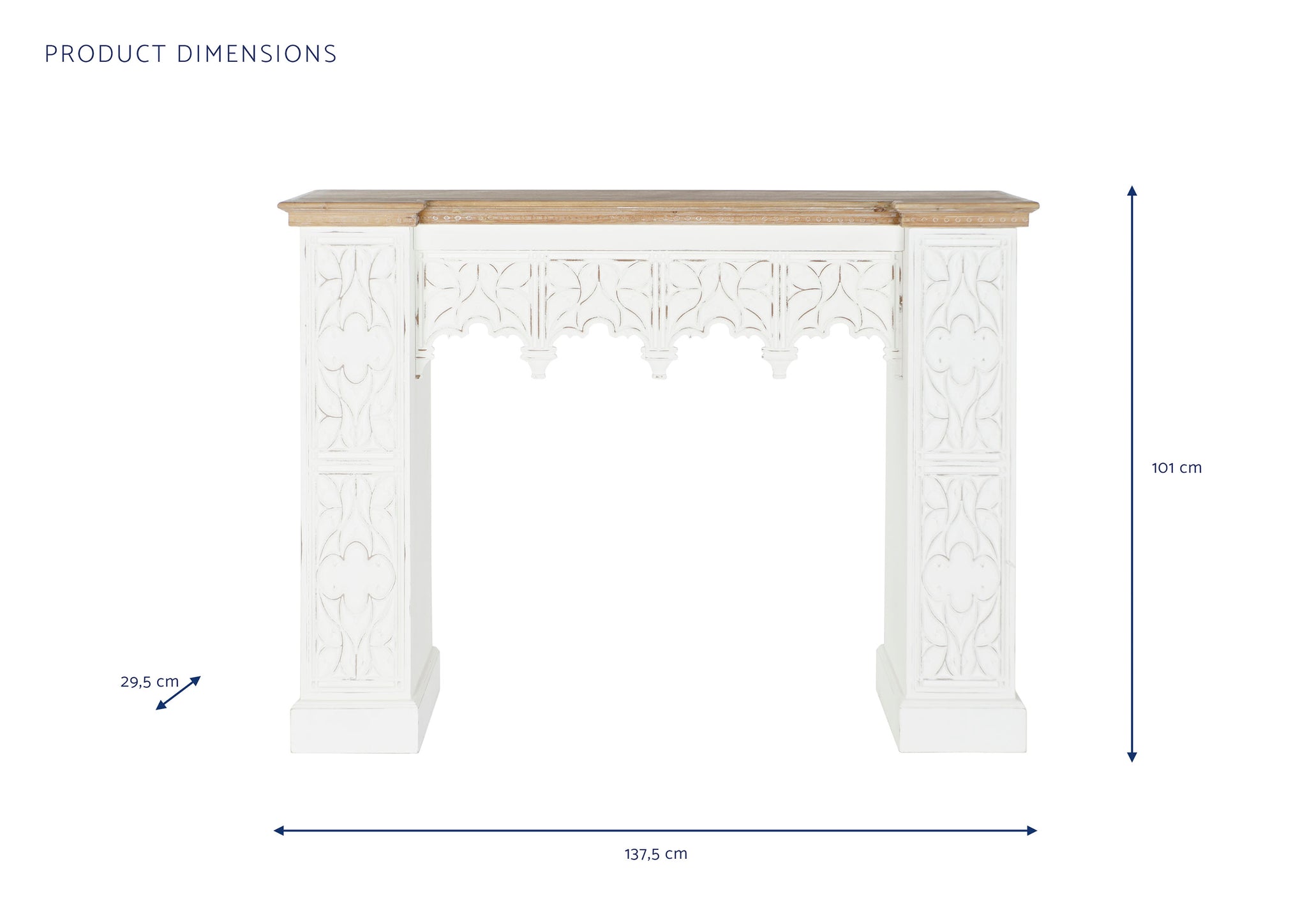 Frontal Chimenea Abeto Mdf 137,5X29,5X101 Blanco