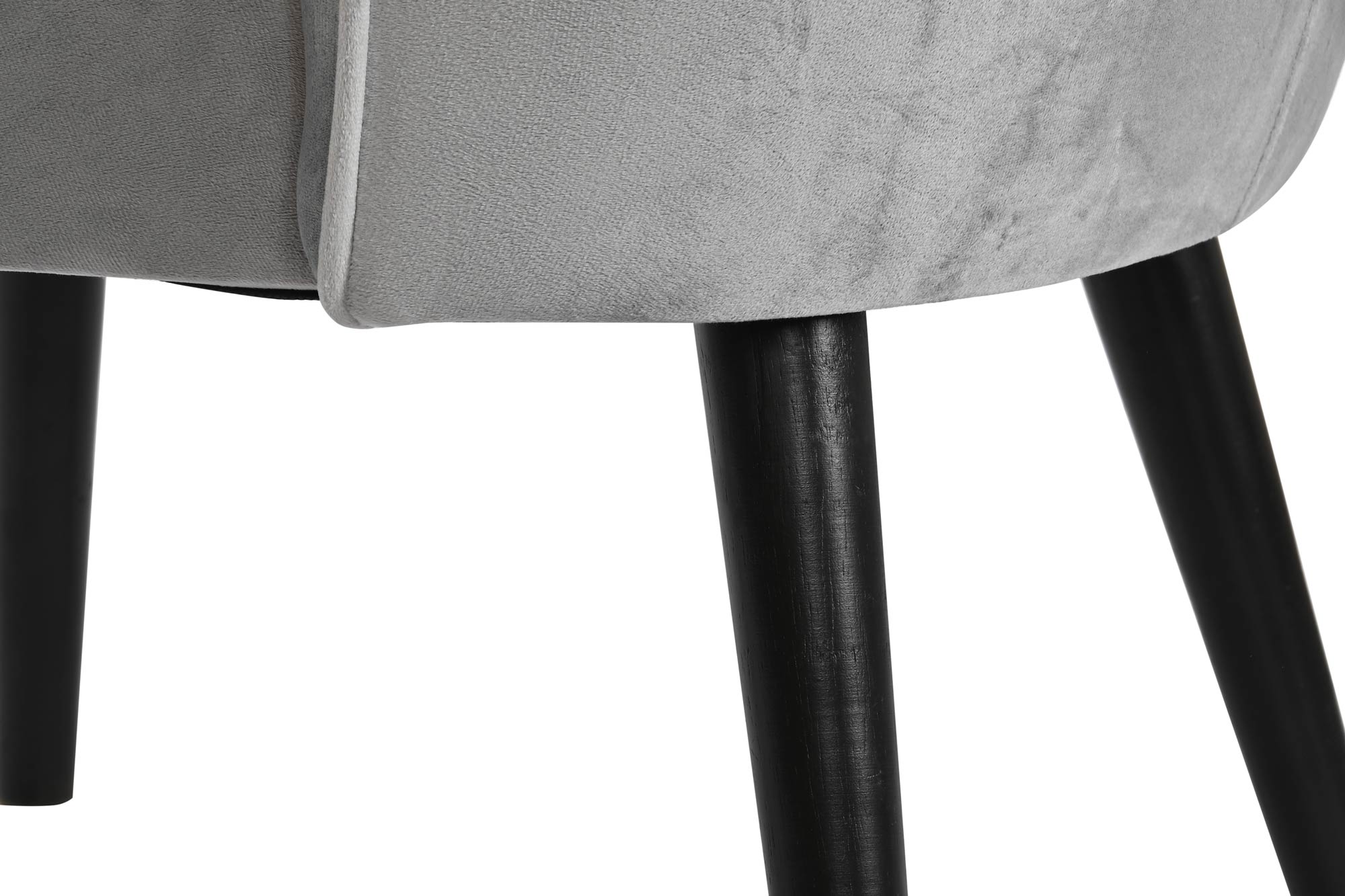 Polyester Wood Armchair 59X66X76 Grey Velvet