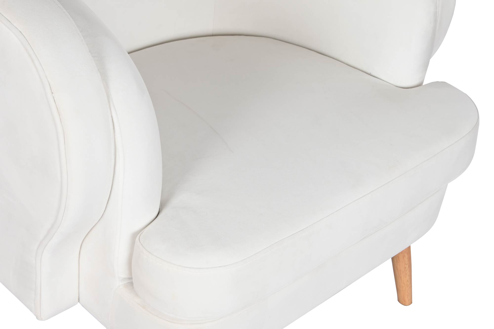 Poltrona de madeira de poliéster 91X80X78 Branca