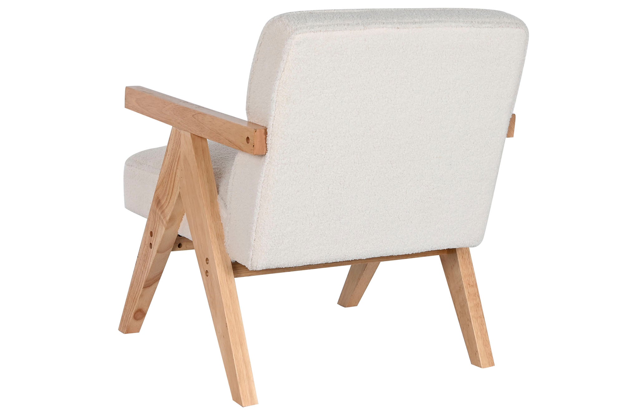 Butaca Poliester Madera 65X66X79 Borreguito Blanco