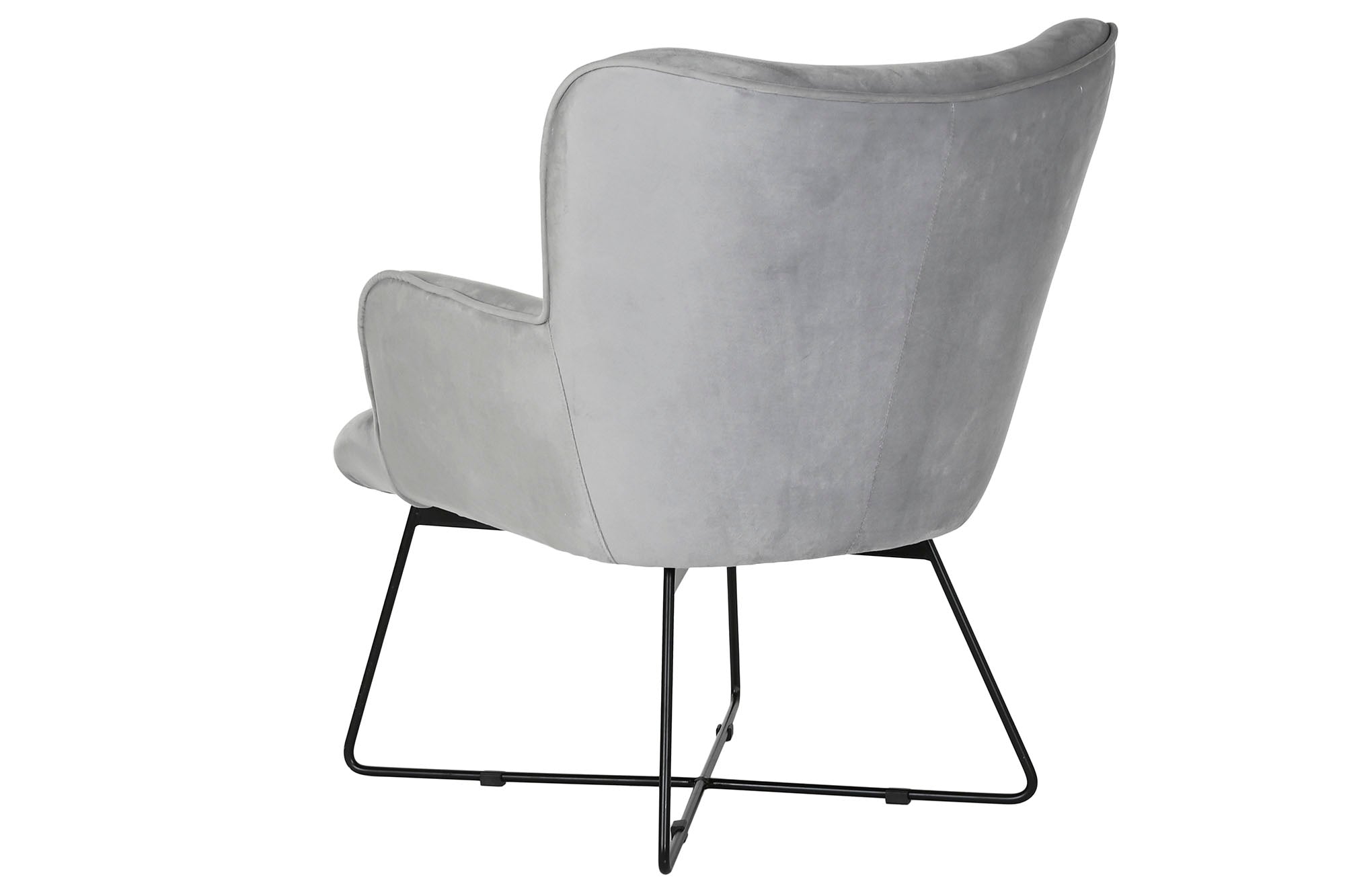 Polyester Metal Armchair 67X81X86 Grey Velvet