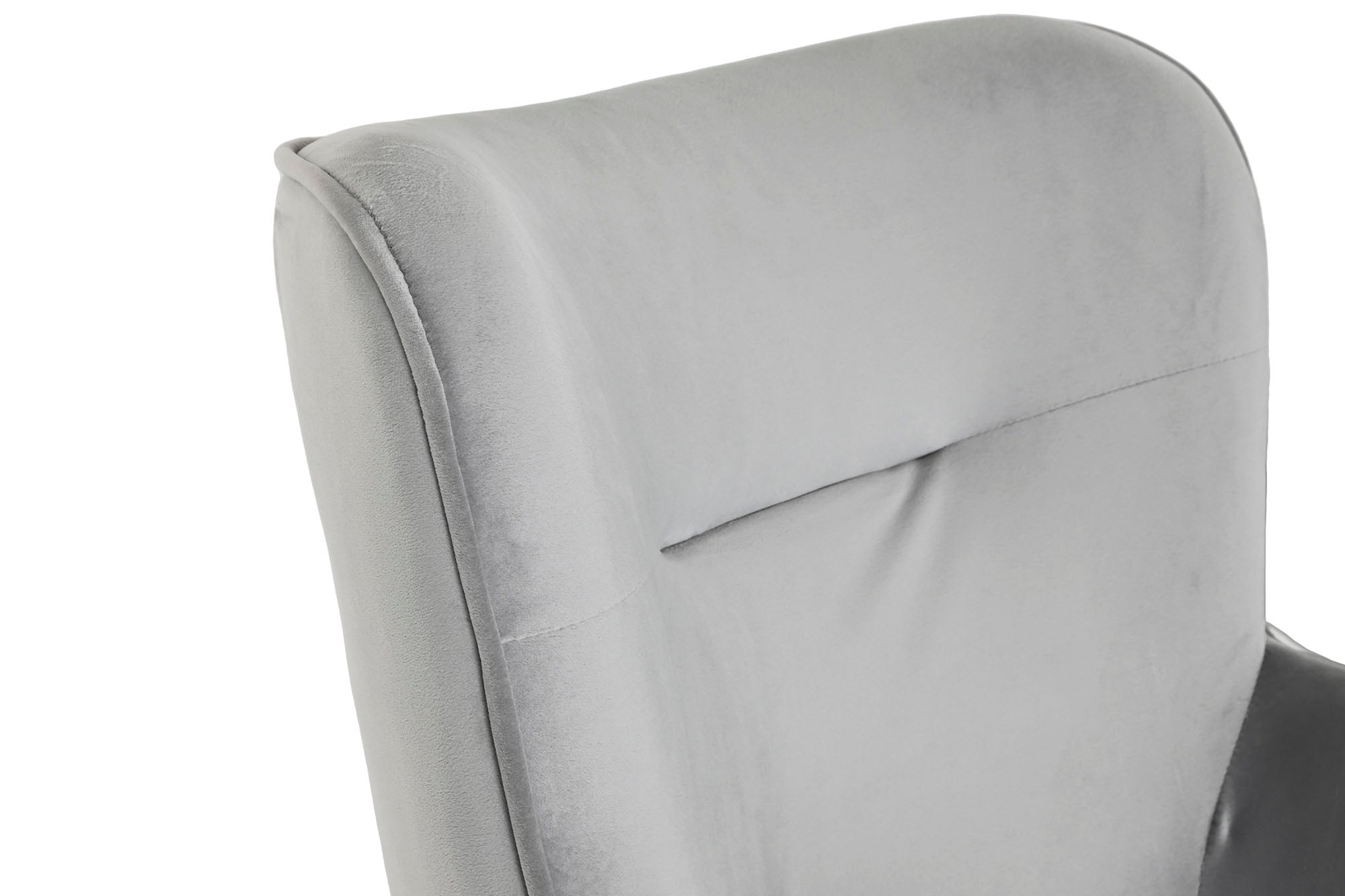 Poltrona de metal poliéster 67x81x86 veludo cinza
