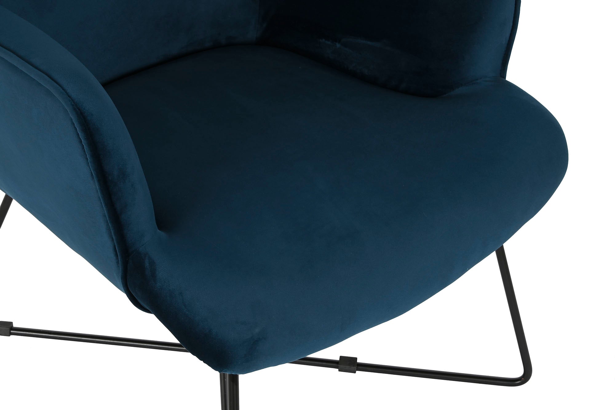 Polyester Metal Armchair 68X76X90 Blue Velvet