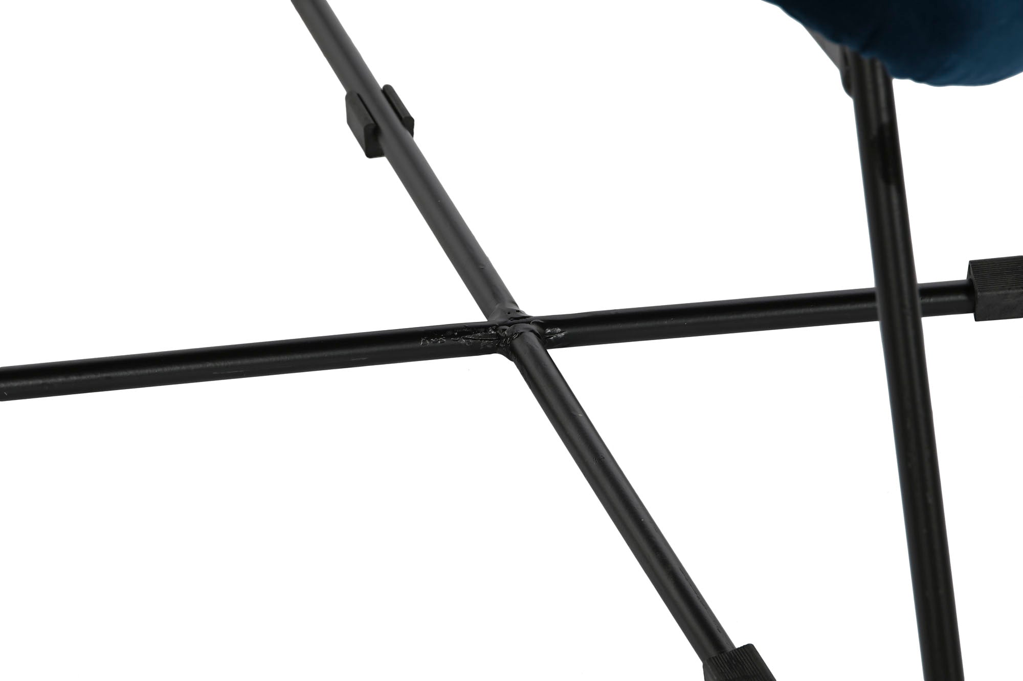 Polyester Metal Armchair 68X76X90 Blue Velvet