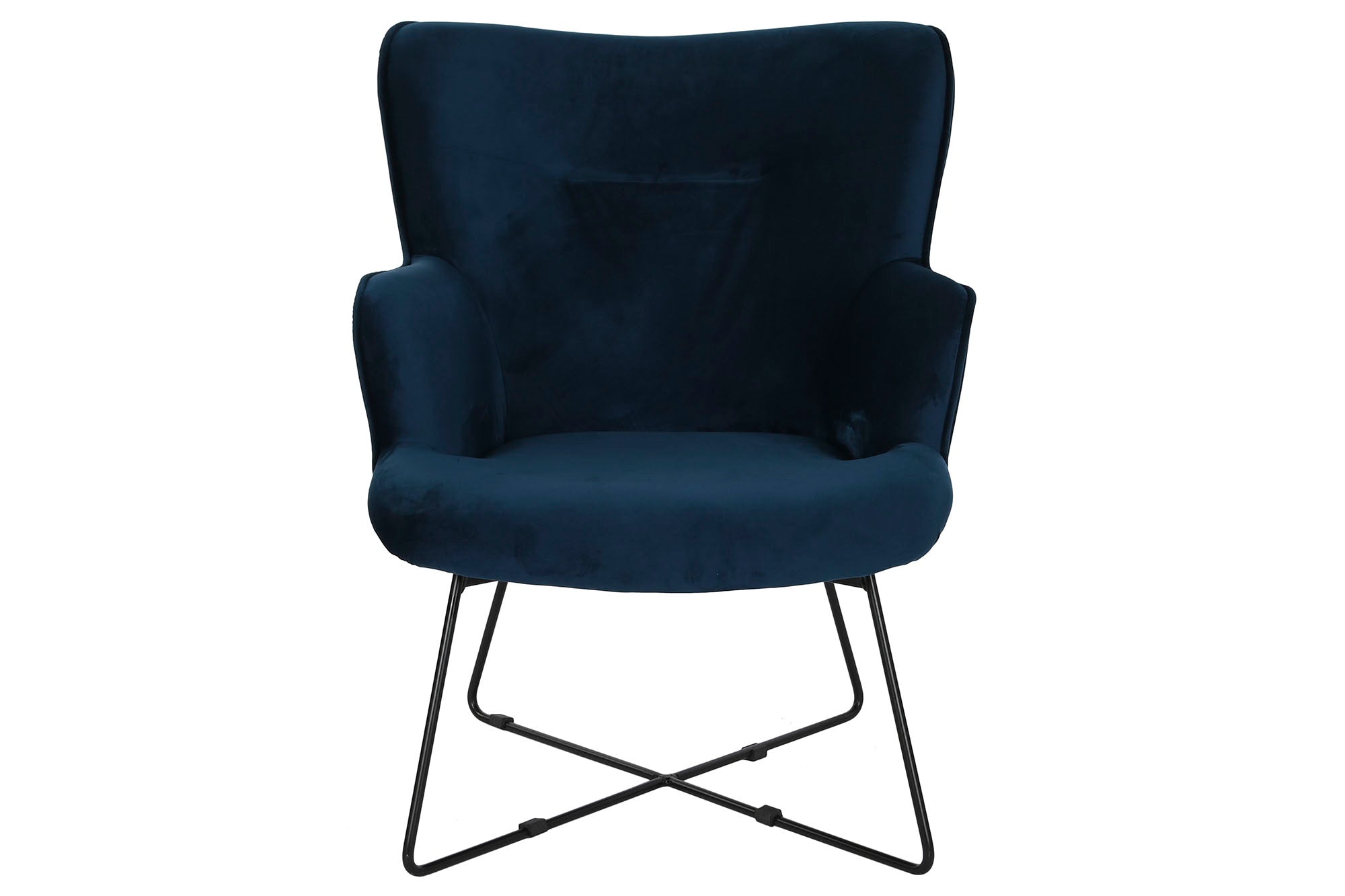 Polyester Metal Armchair 68X76X90 Blue Velvet