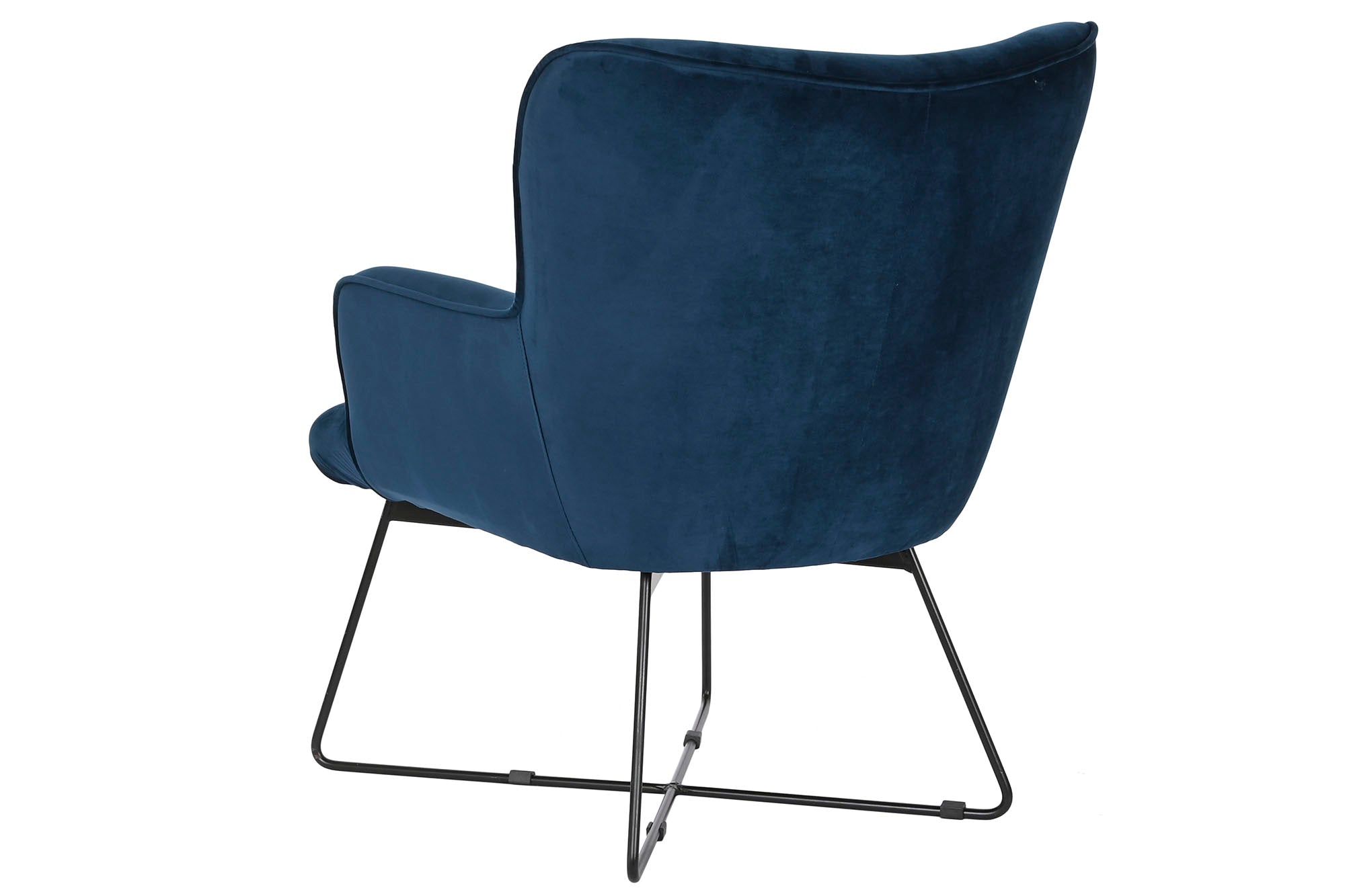 Polyester Metal Armchair 68X76X90 Blue Velvet