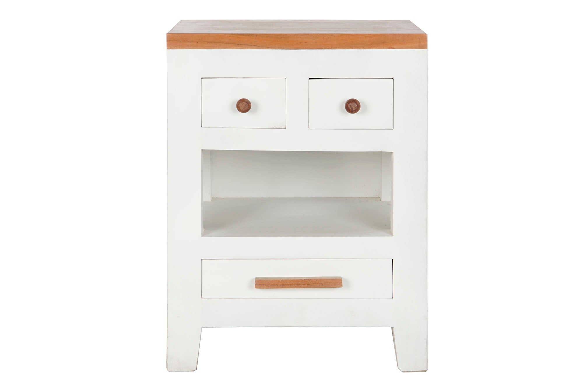Mesa de cabeceira Mango Acacia 45x40x60 branca