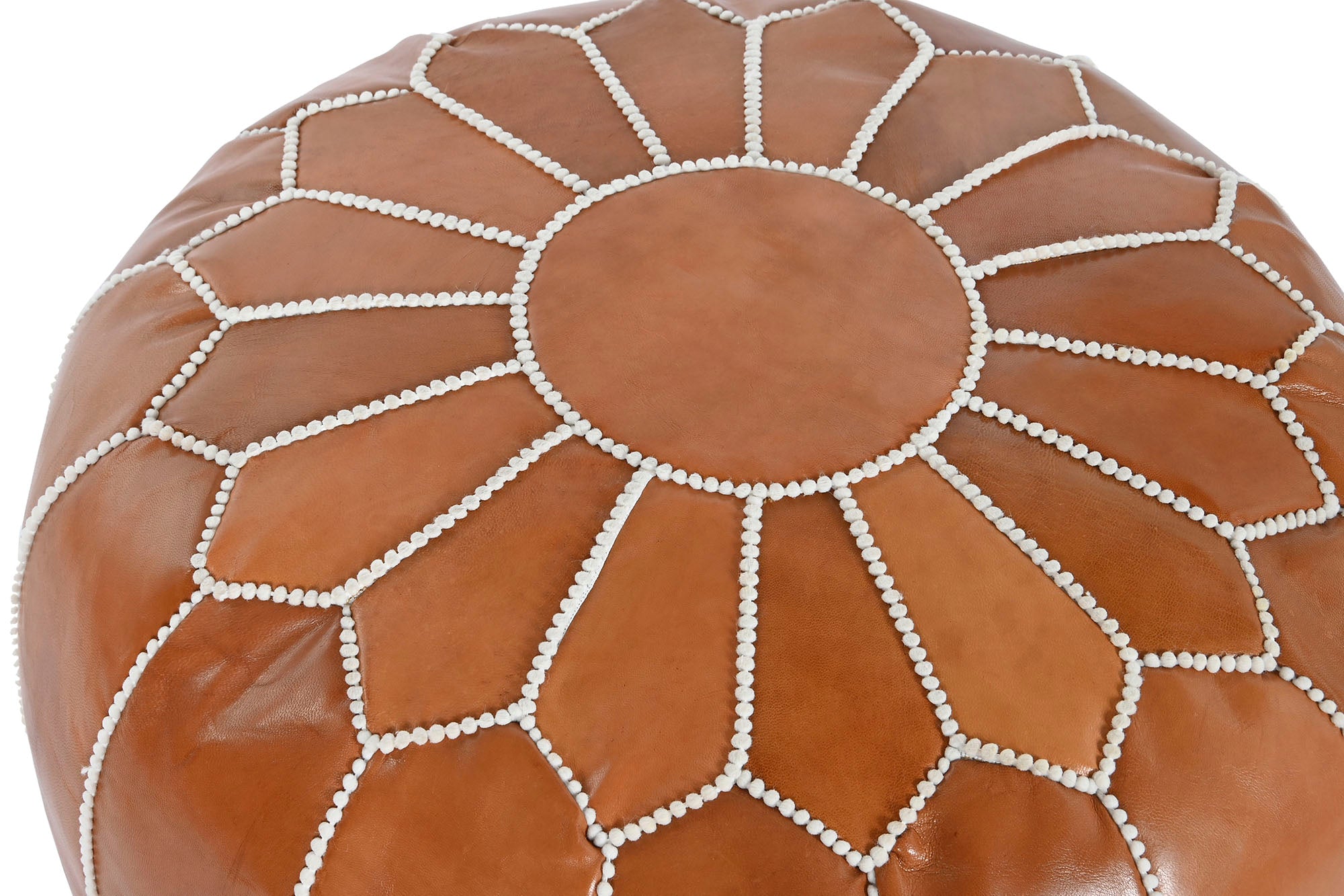 Leather Floor Cushion 50X50X40 Camel