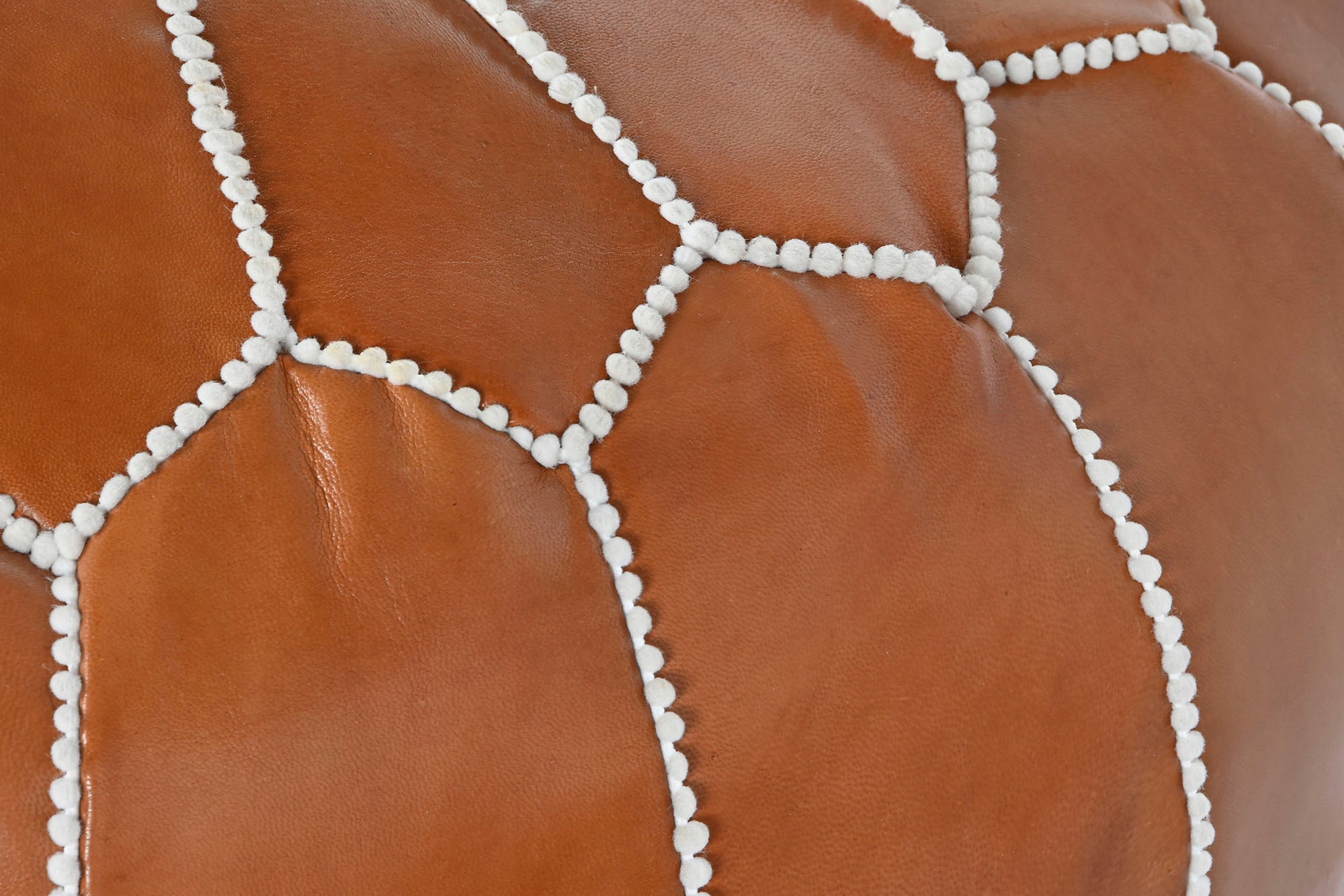 Leather Floor Cushion 50X50X40 Camel