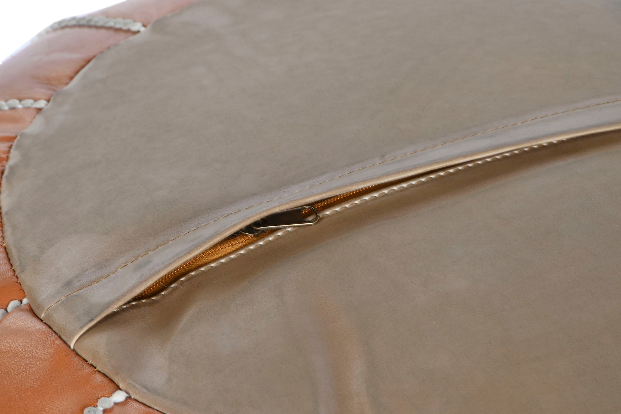 Leather Floor Cushion 50X50X40 Camel