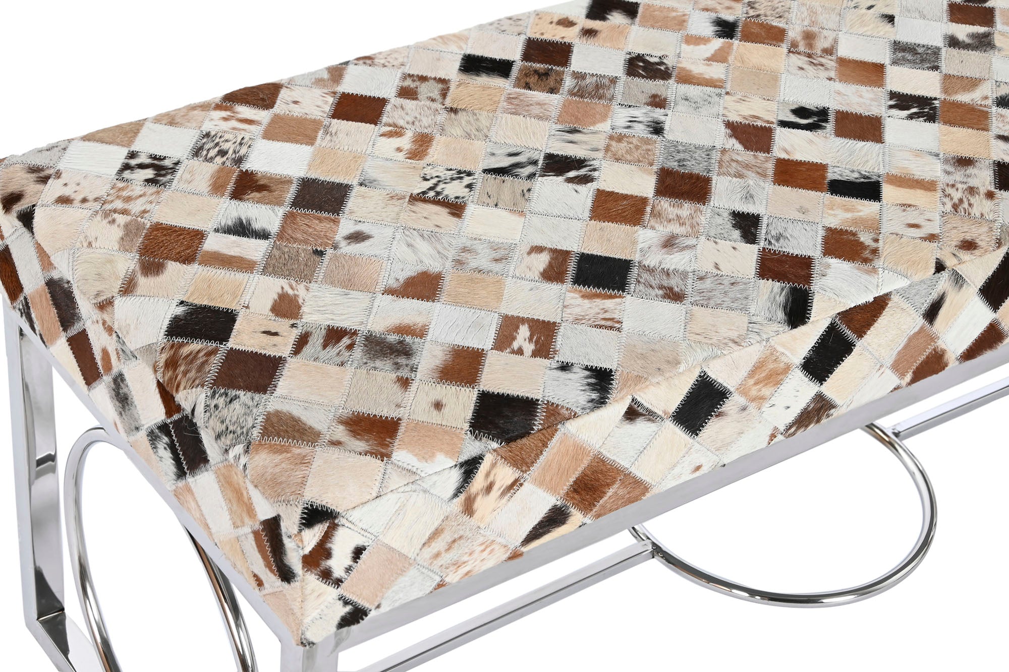 Descalzadora Piel Acero 122X41X44 Rombos Camel