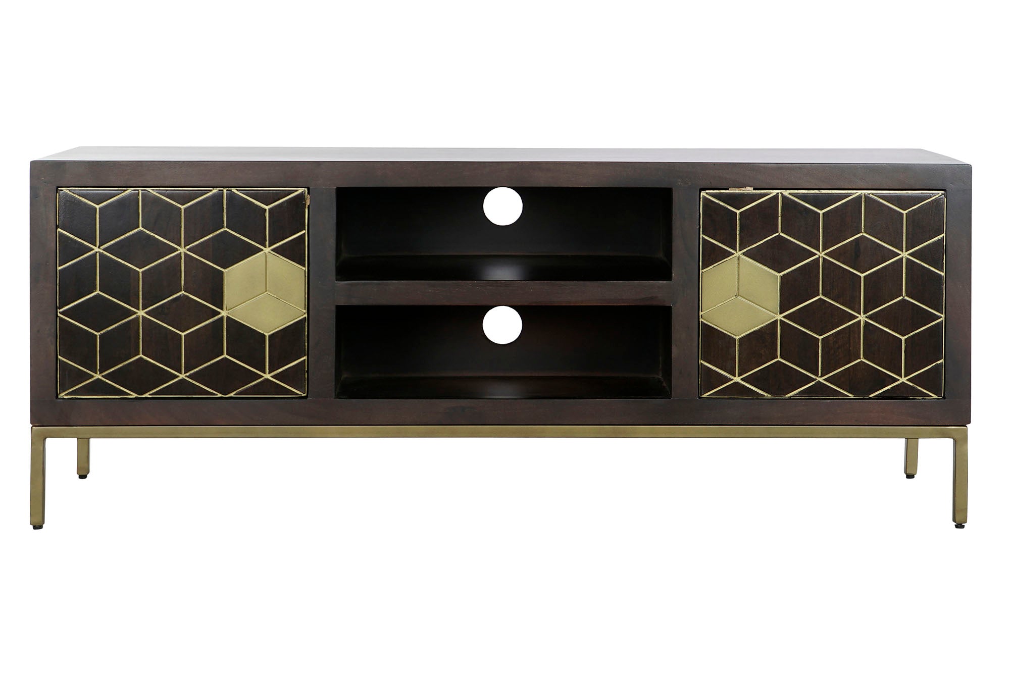 Mueble Tv Acacia Metal 140X40X55 Marron