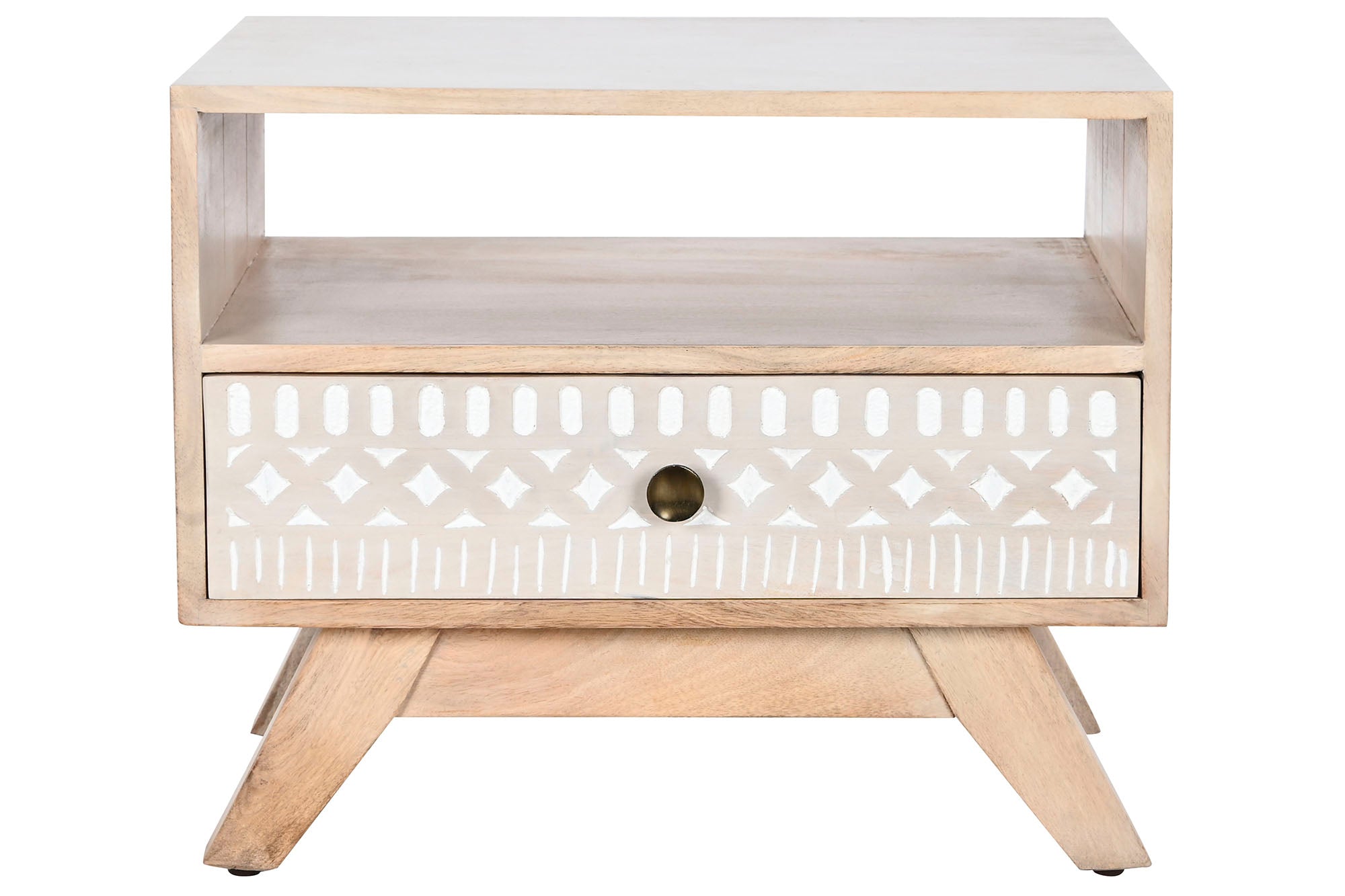 Mesa de cabeceira Mango 55x35x45 Borda branca