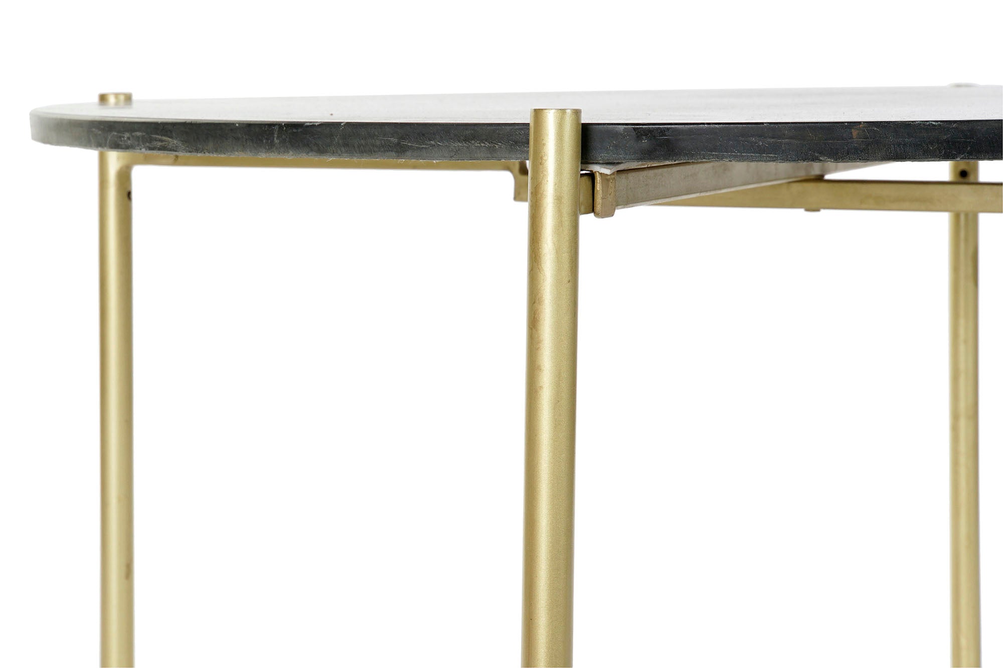 Mesa de Centro de Ferro e Mármore 81X81X44 Preto