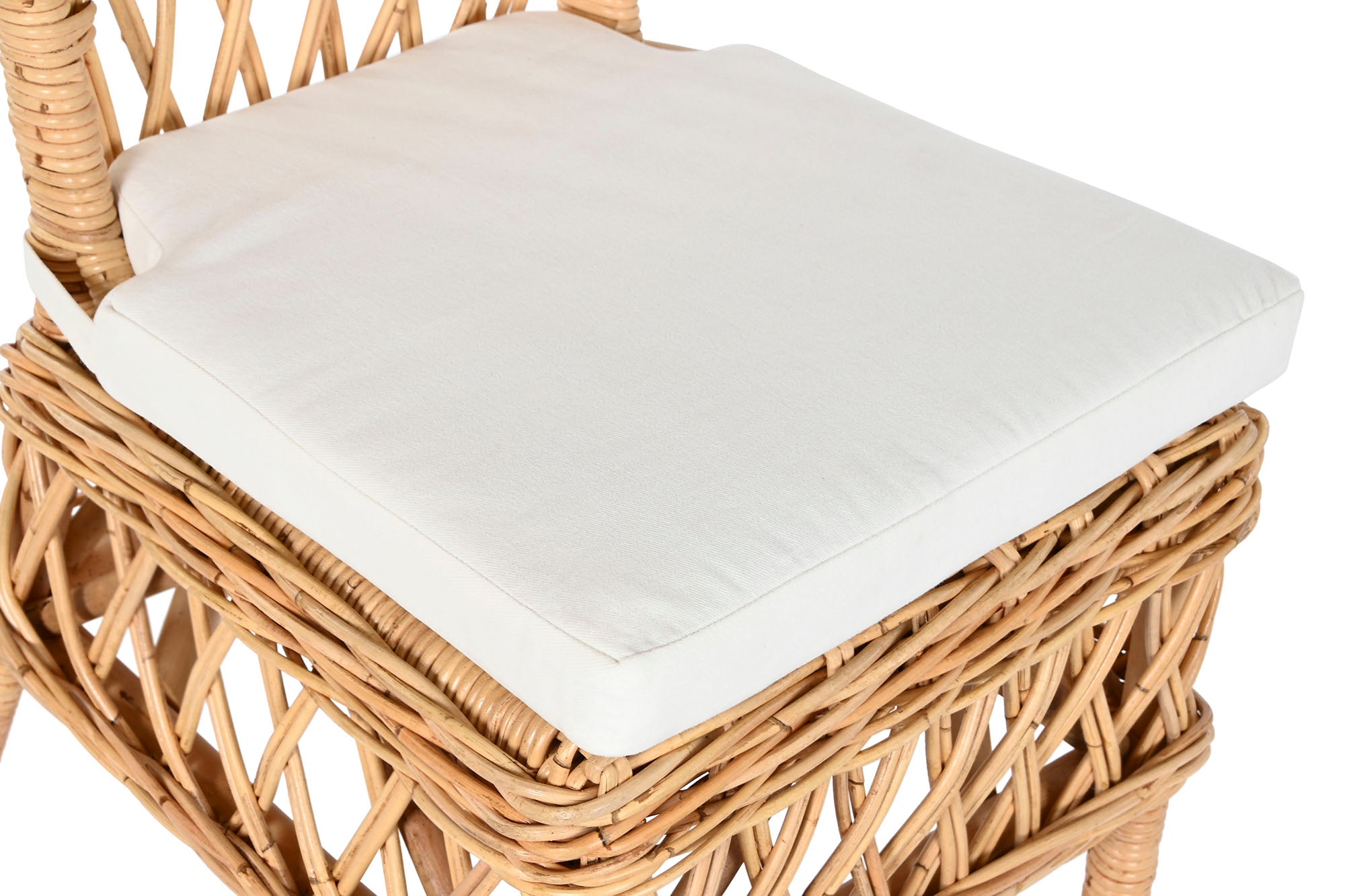 Cadeira de vime 47x58x90 com almofada natural