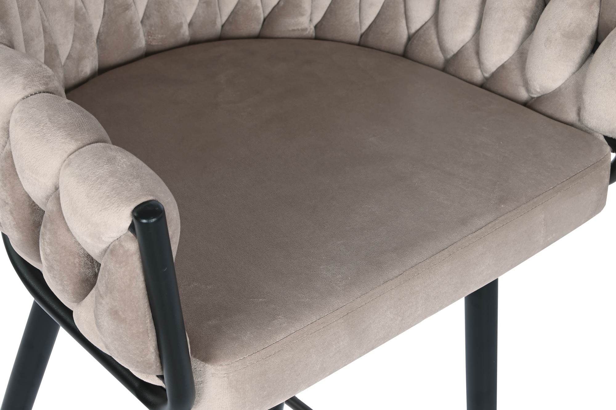 Banco de metal de poliéster 53x58x101 bege