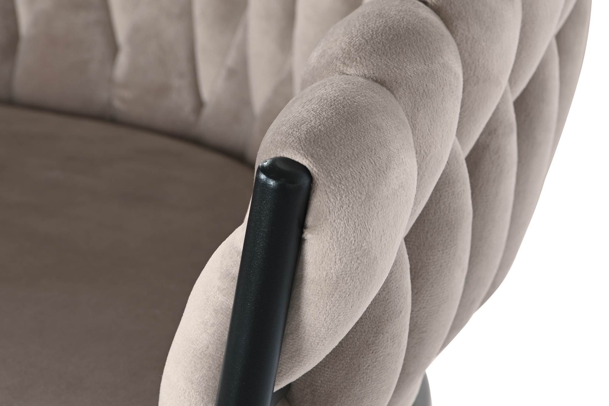 Banco de metal de poliéster 53x58x101 bege