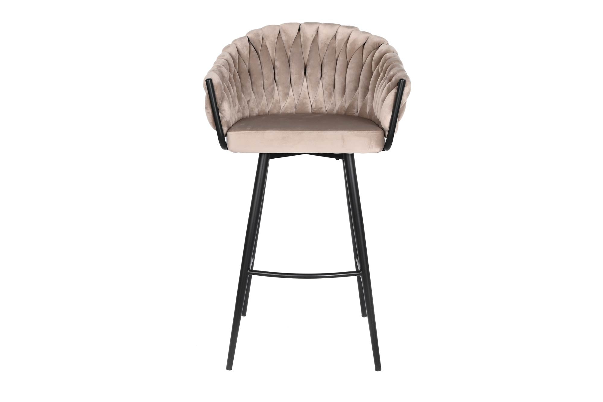 Banco de metal de poliéster 53x58x101 bege