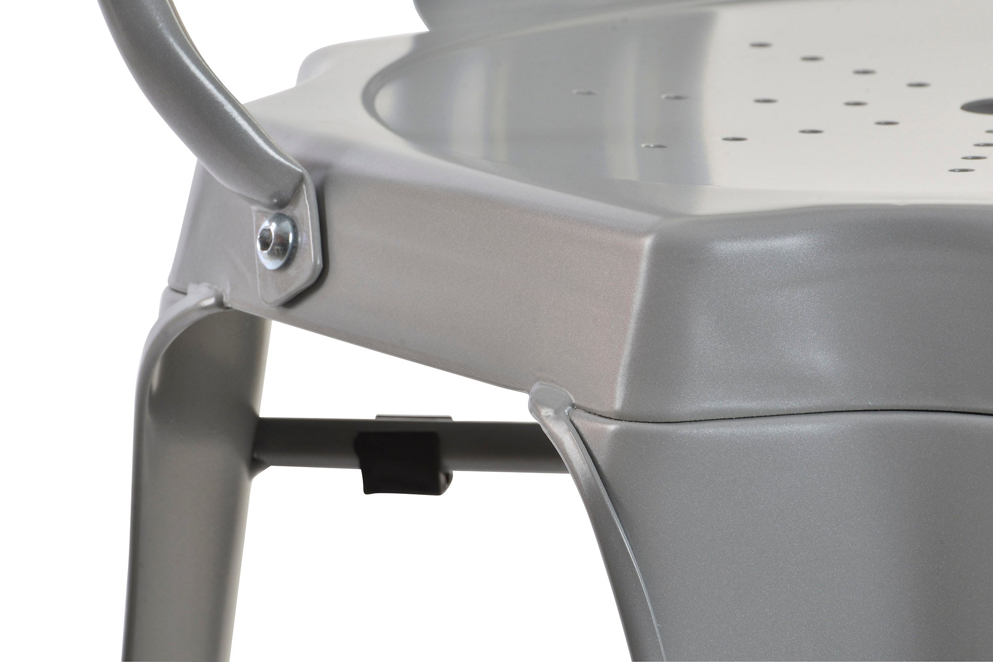 Metal Stool 44X49X113 Gray Backrest