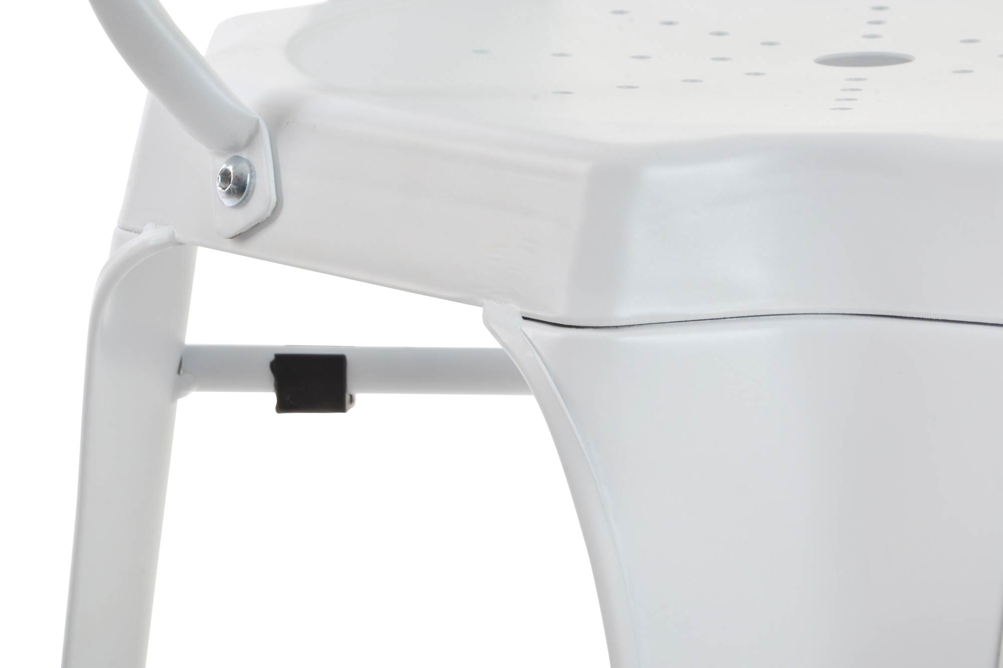 Metal Stool 44X48X113 White Backrest