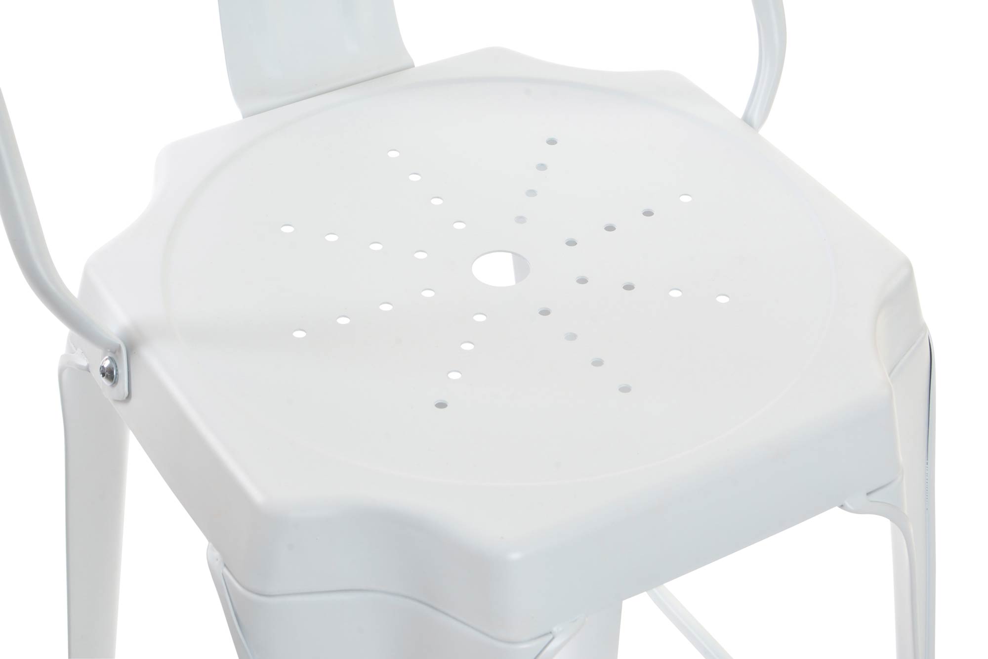 Metal Stool 44X48X113 White Backrest