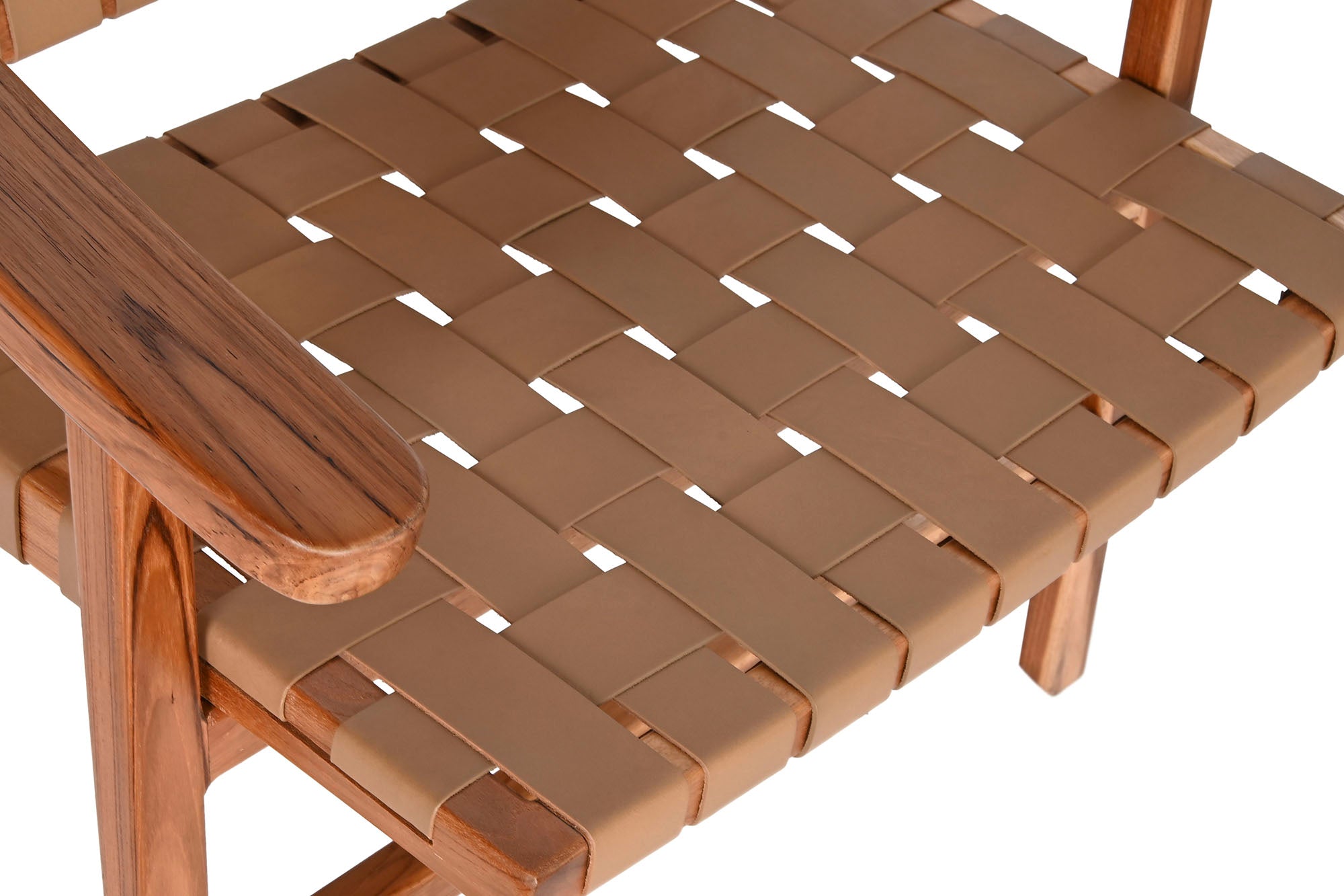 Teak Leather Armchair 74X78X75 Beige