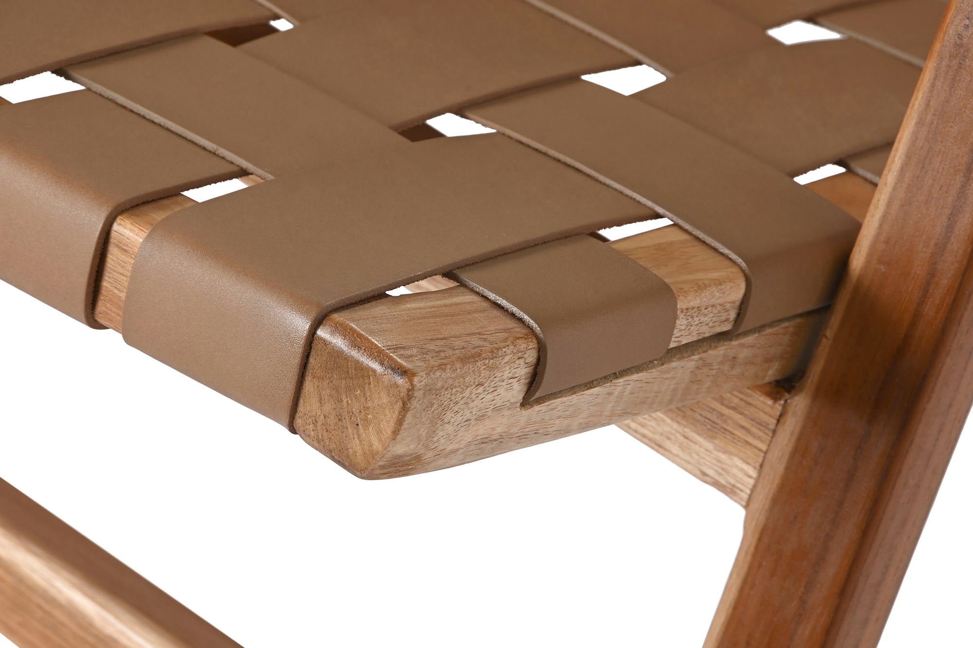 Teak Leather Armchair 74X78X75 Beige