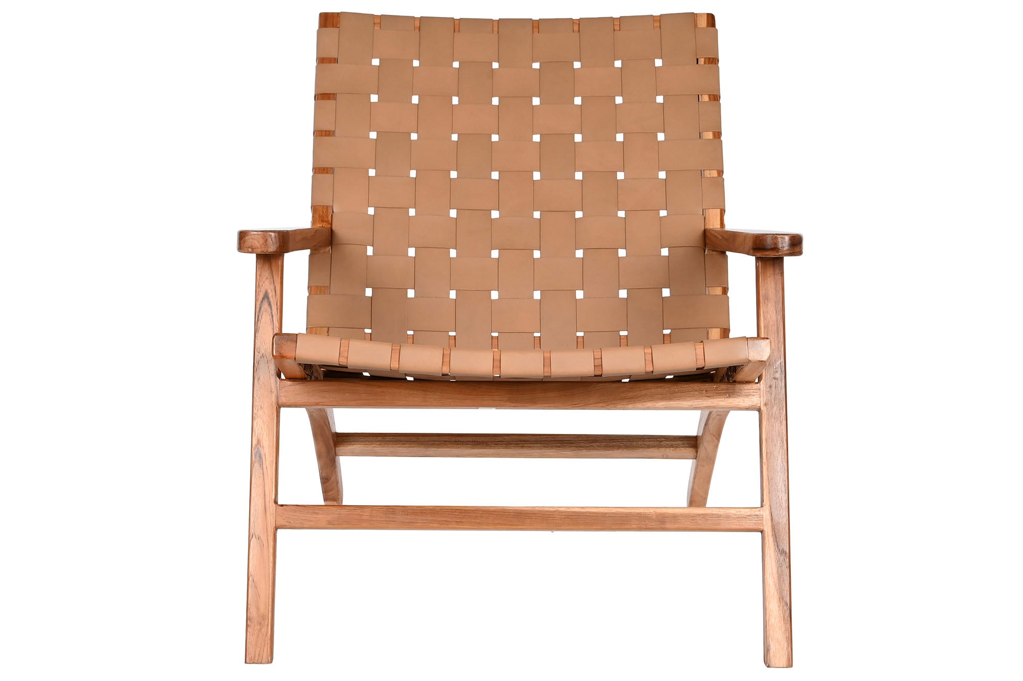 Teak Leather Armchair 74X78X75 Beige