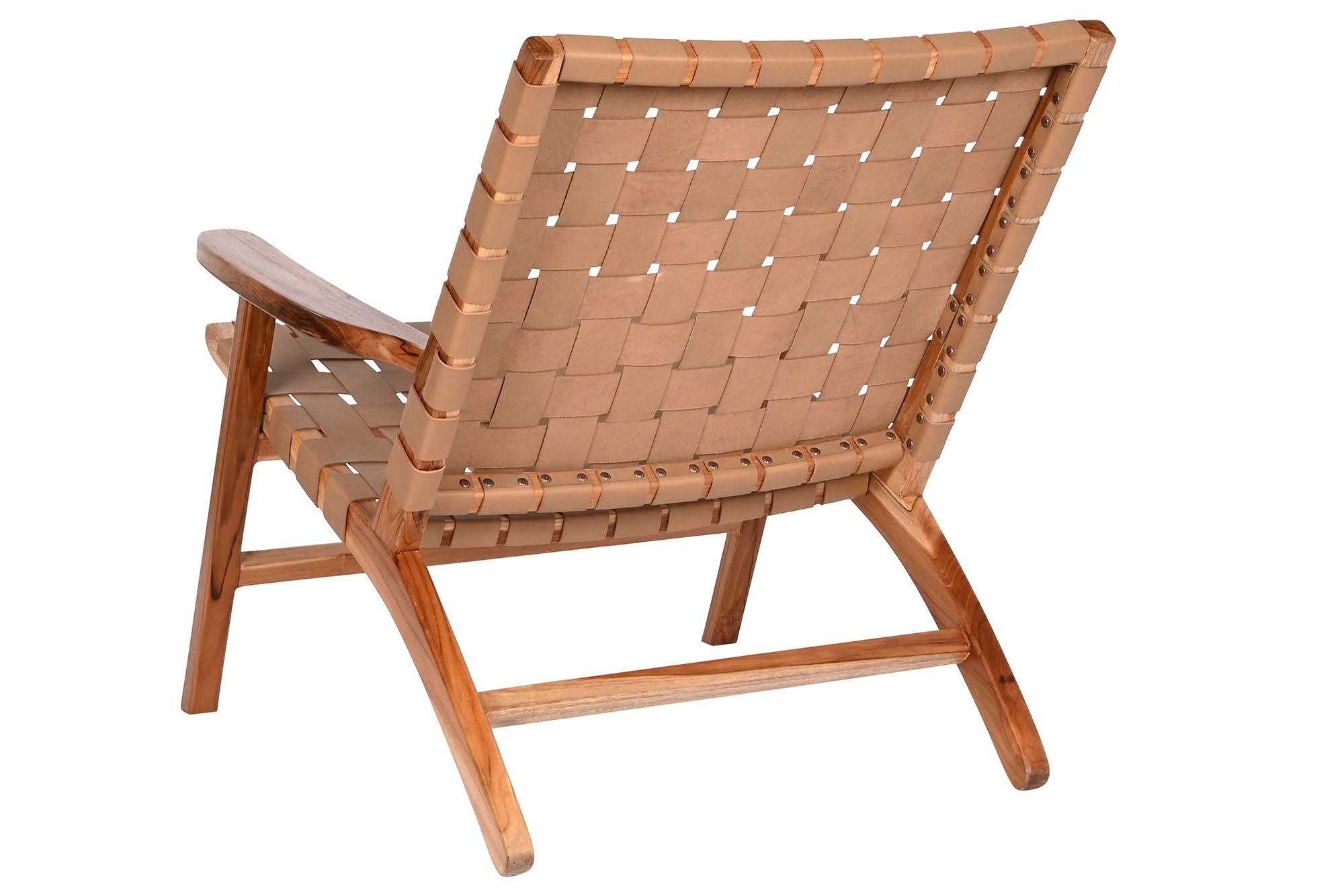 Teak Leather Armchair 74X78X75 Beige