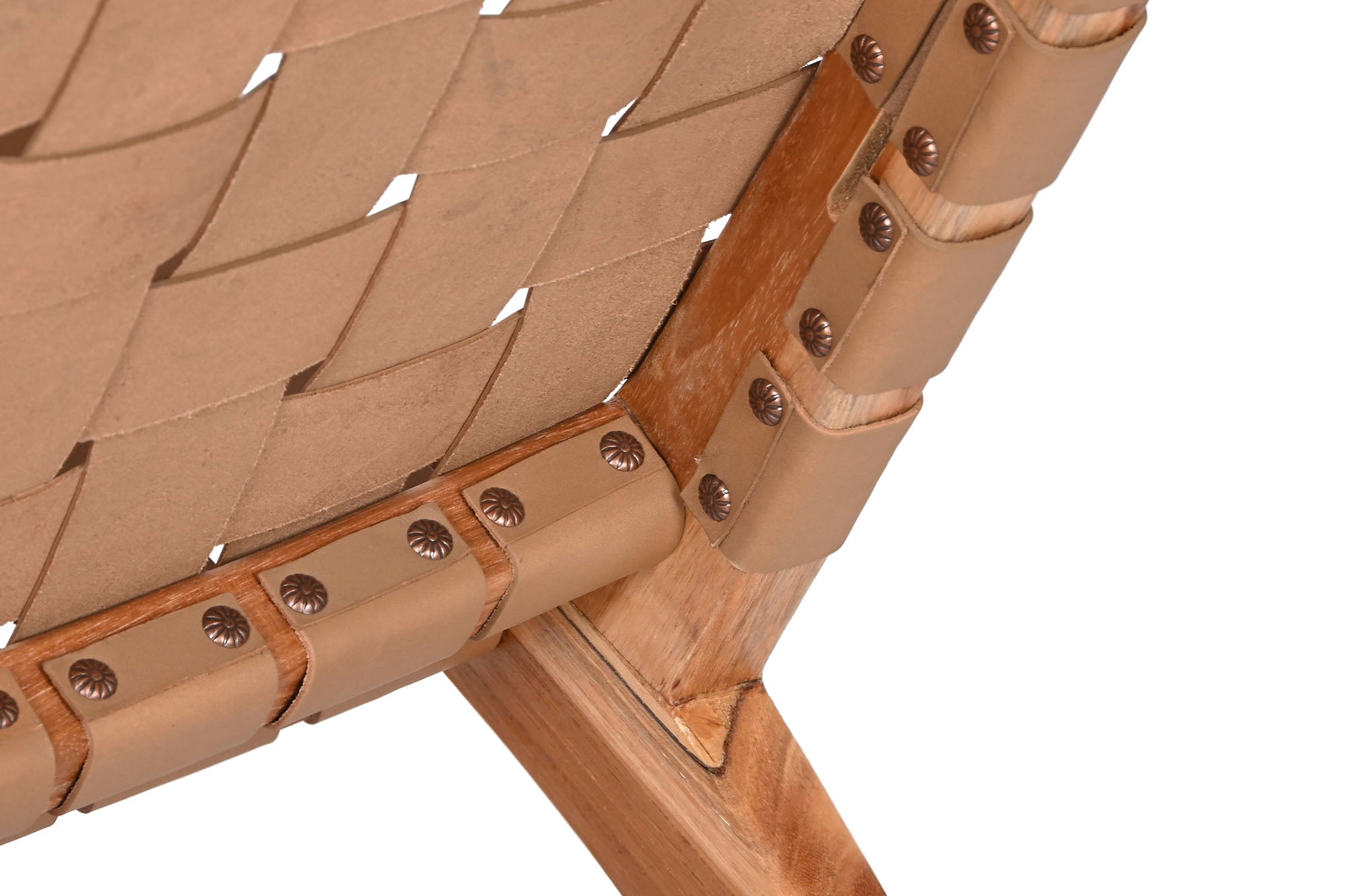 Teak Leather Armchair 74X78X75 Beige