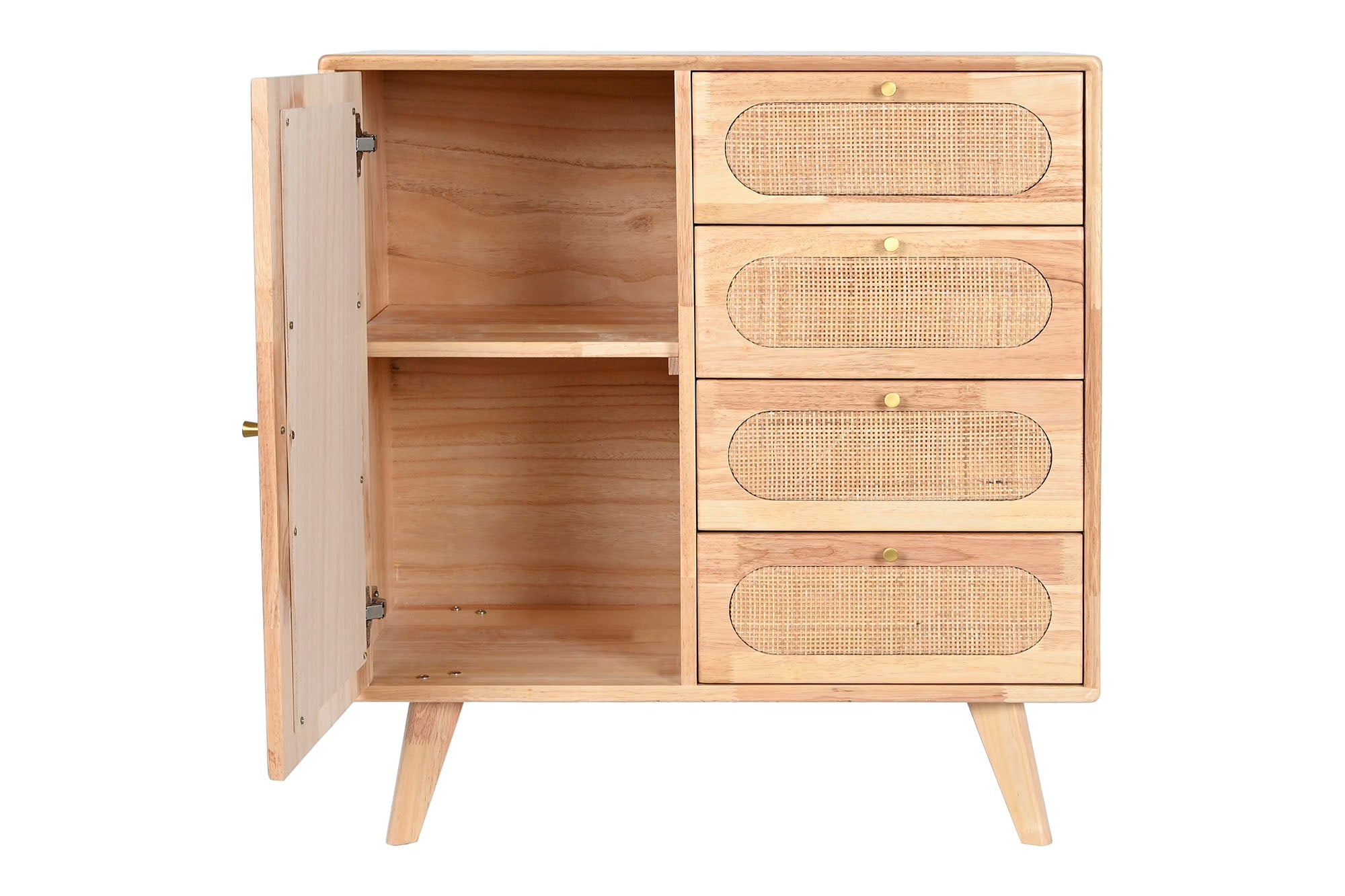 Buffet de madeira de seringueira Ratan 73,5X35X78 22,85 Natural