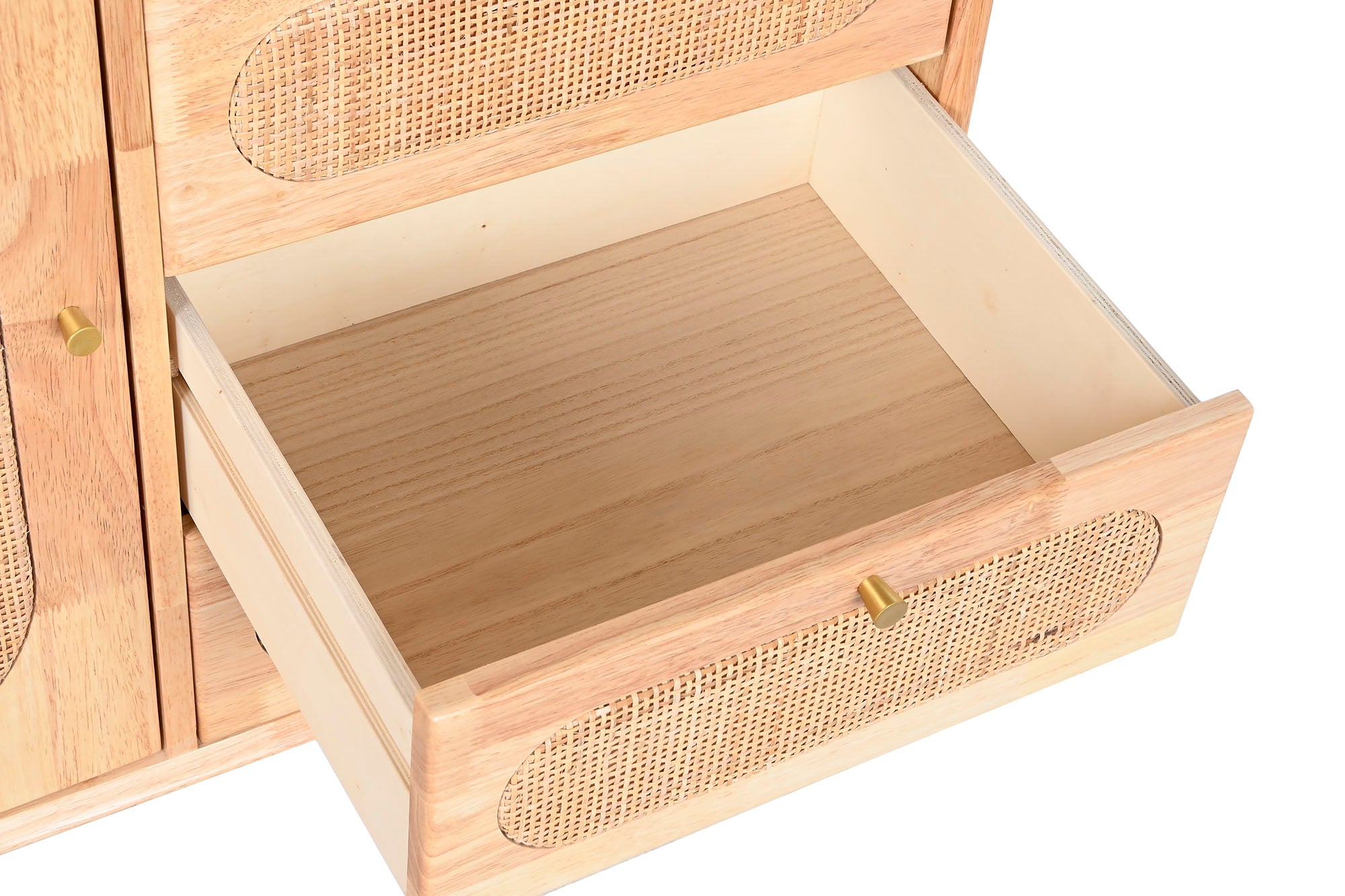 Buffet de madeira de seringueira Ratan 73,5X35X78 22,85 Natural