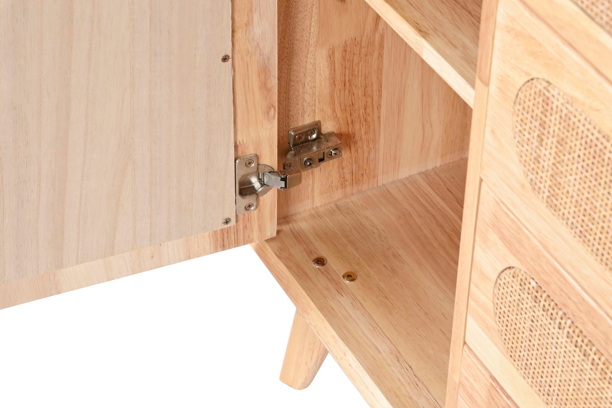 Buffet de madeira de seringueira Ratan 73,5X35X78 22,85 Natural