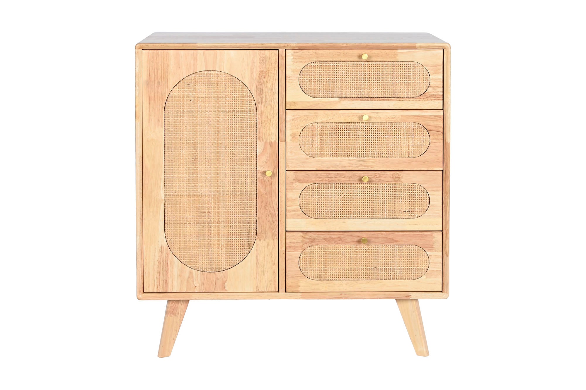 Buffet de madeira de seringueira Ratan 73,5X35X78 22,85 Natural