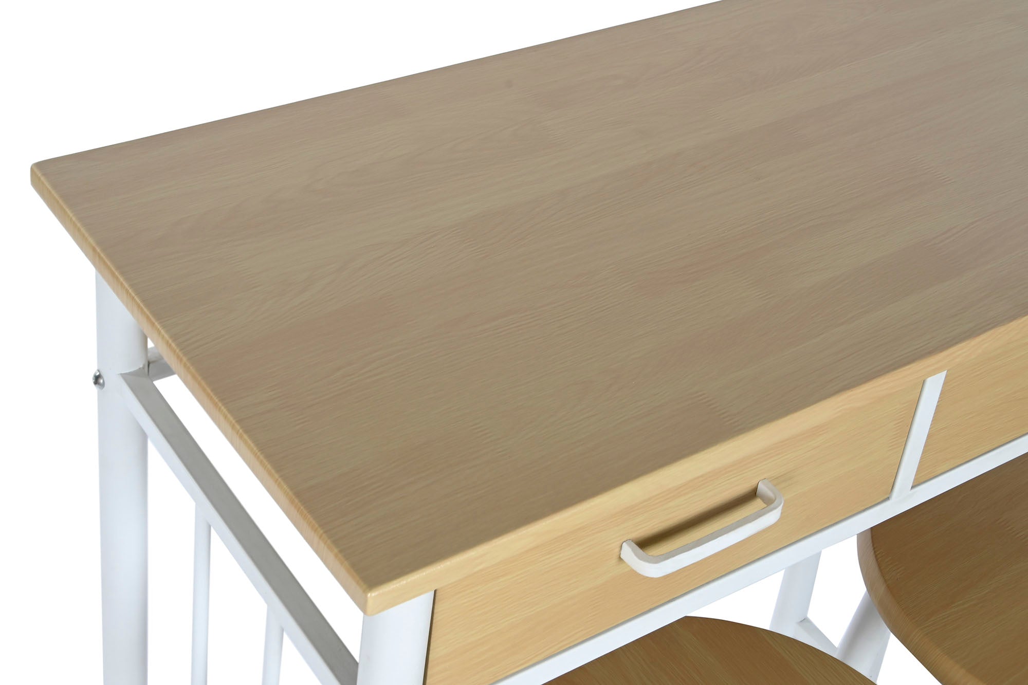 Mesa Set 3 Metal Mdf 80X50X84 32X32X45 Natural