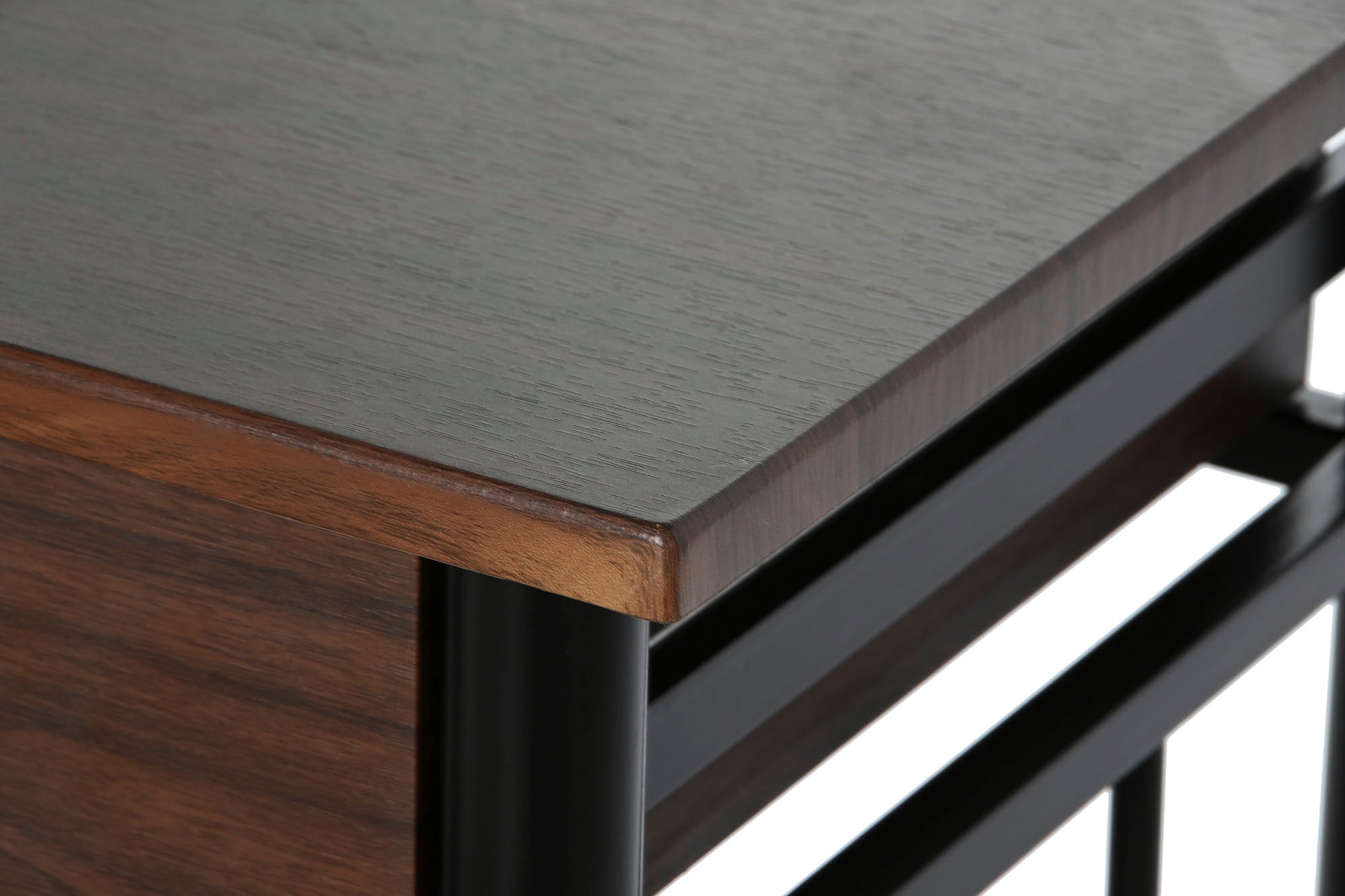 Conjunto de Mesa 3 Metal Mdf 80X50X84 32X32X45 Preto