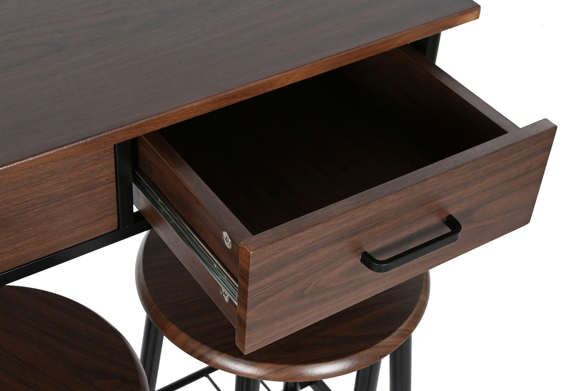 Conjunto de Mesa 3 Metal Mdf 80X50X84 32X32X45 Preto