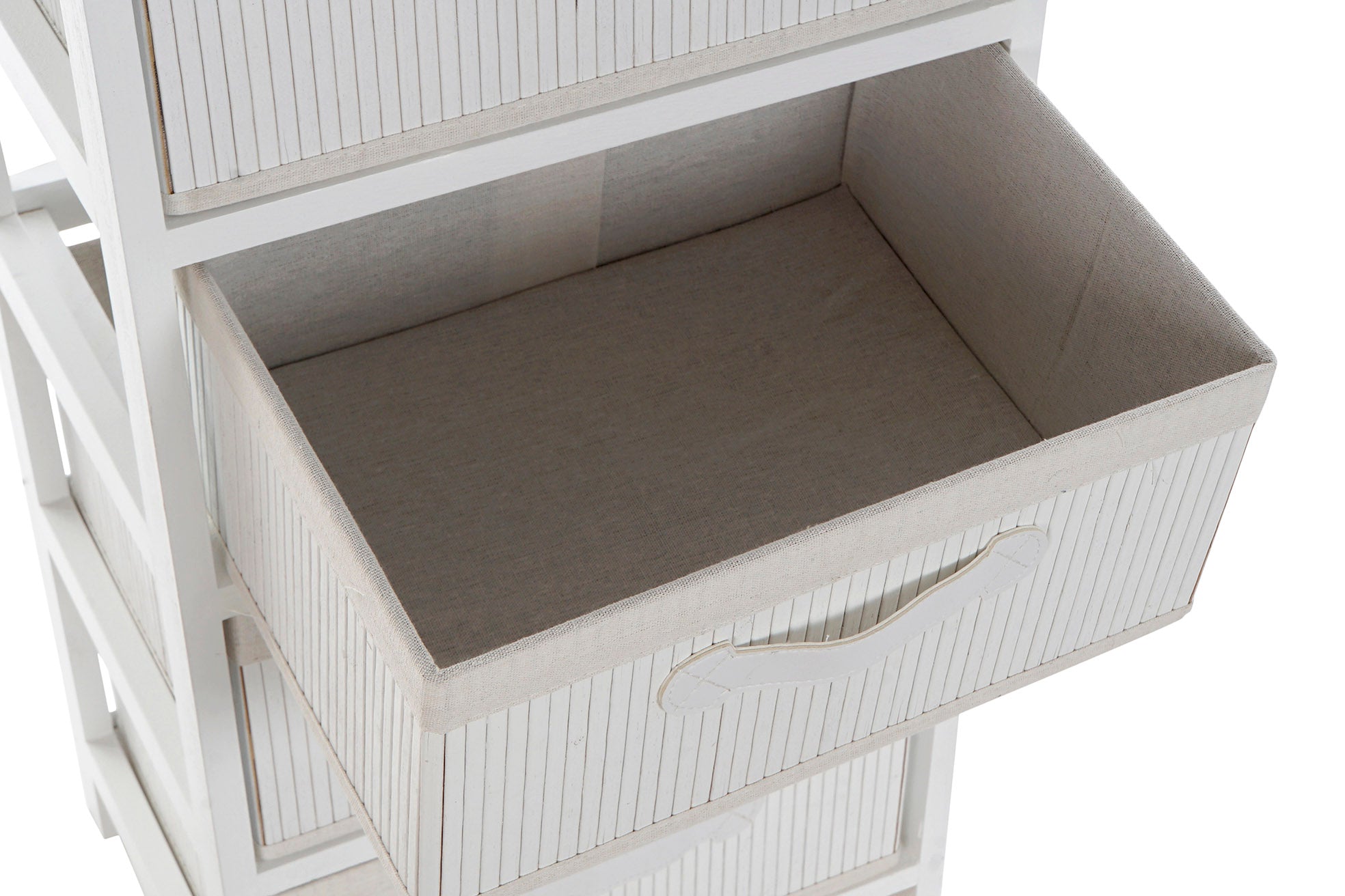 Cajonera Bambu Paulownia 42X32X98 Blanco