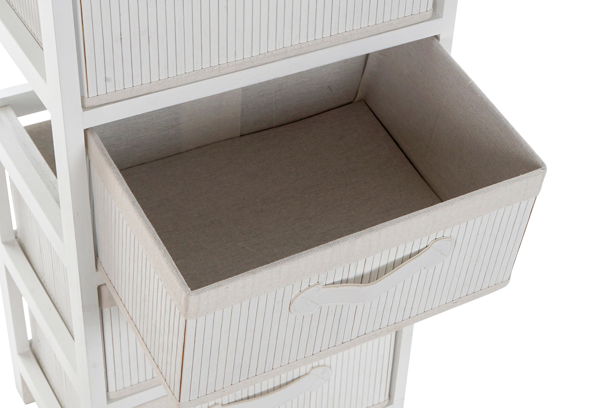 Cajonera Bambu Paulownia 42X32X81 Blanco