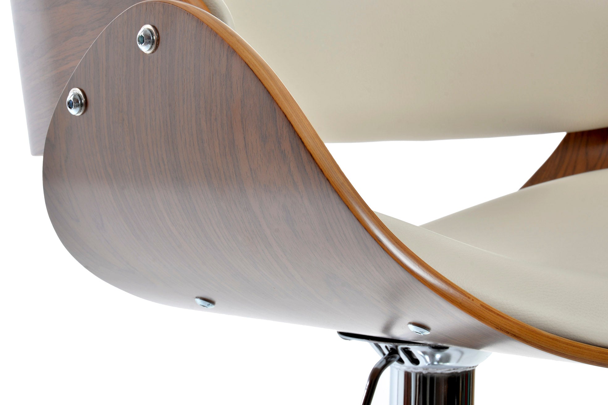 Walnut Pu Stool 54X53X101.5 Adjustable Chrome