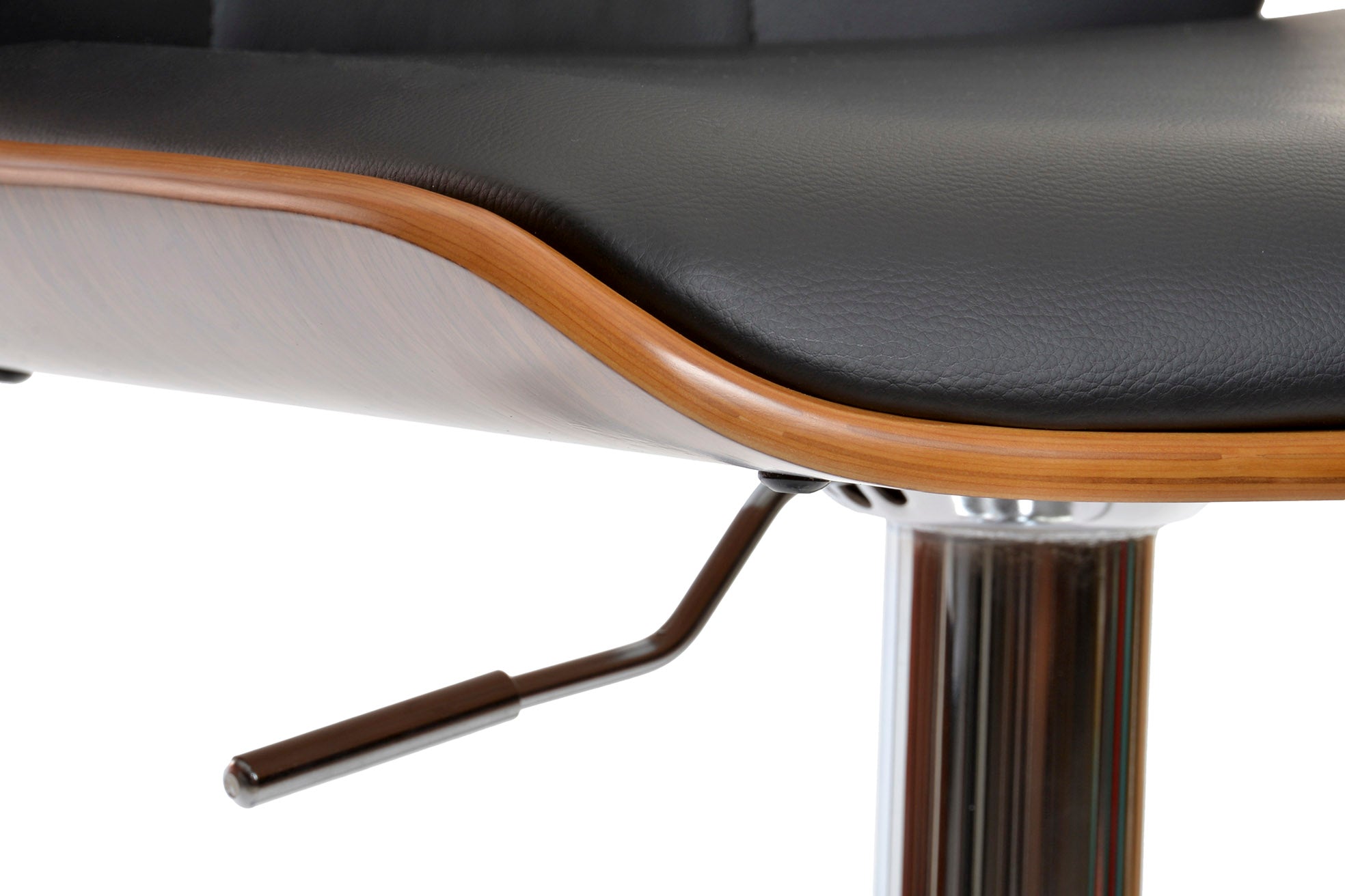 Banco de nogueira PU 50x52x121 ajustável cromado