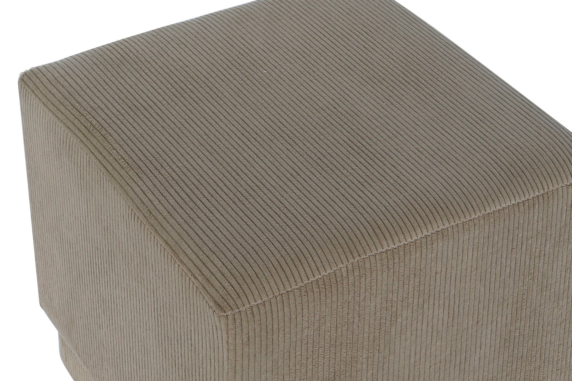 Footrest Polyester Mdf 40X40X40 Brown Corduroy